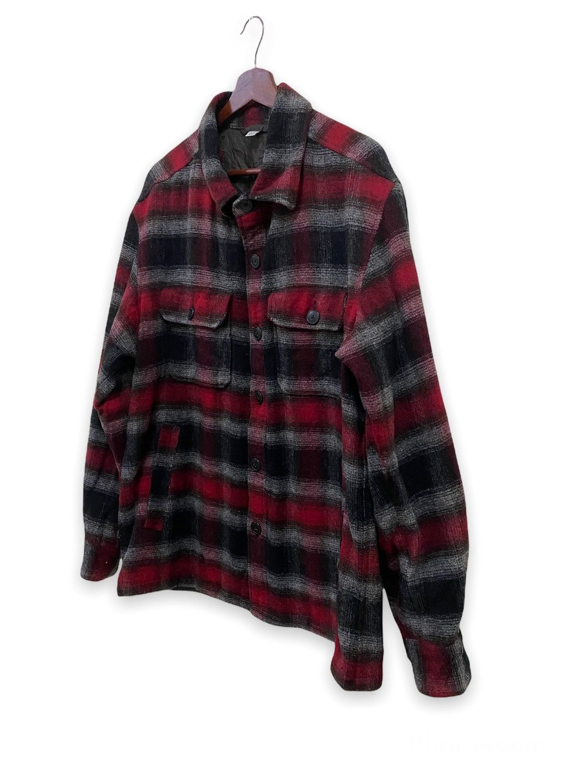 Flannel × Japanese Brand × Uniqlo VINTAGE JAPANESE BRAND WOOL CHECKERED FLANNEL JACKET Size US L / EU 52-54 / 3 - 3 Thumbnail