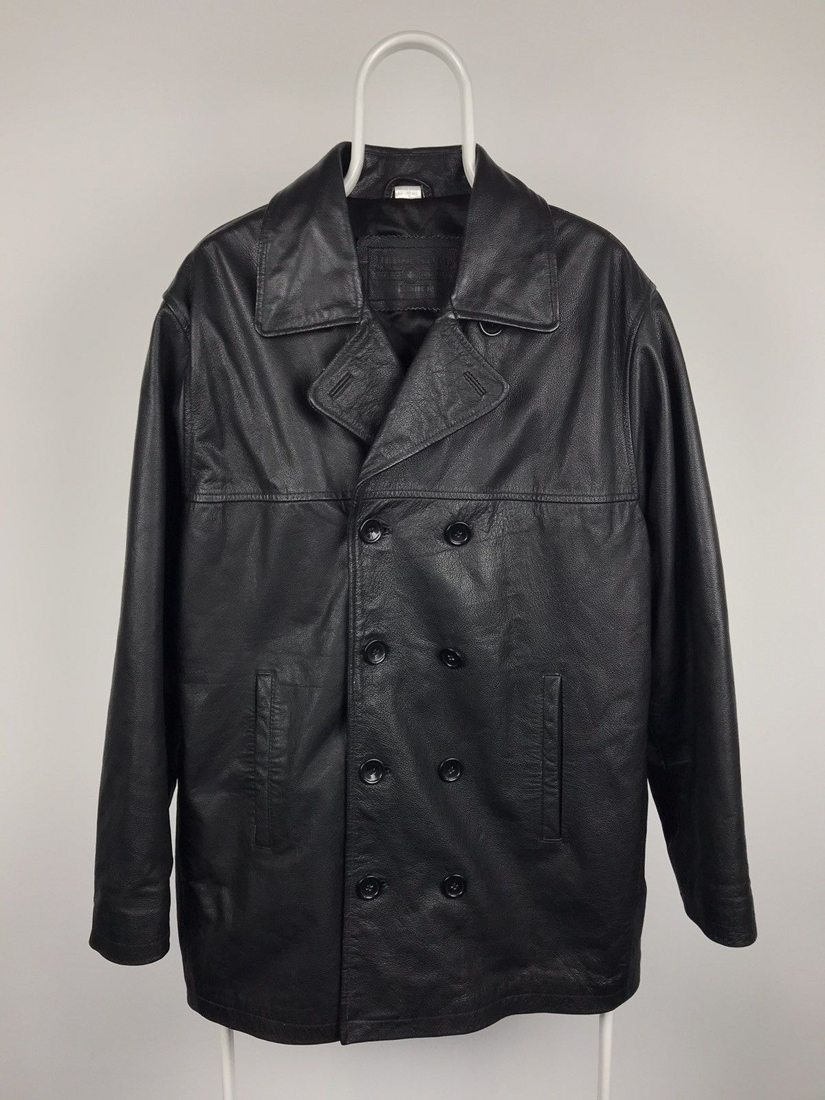 Vintage Vintage Union River Doudle Breasted Leather Coat Trench Size US XL / EU 56 / 4 - 1 Thumbnail