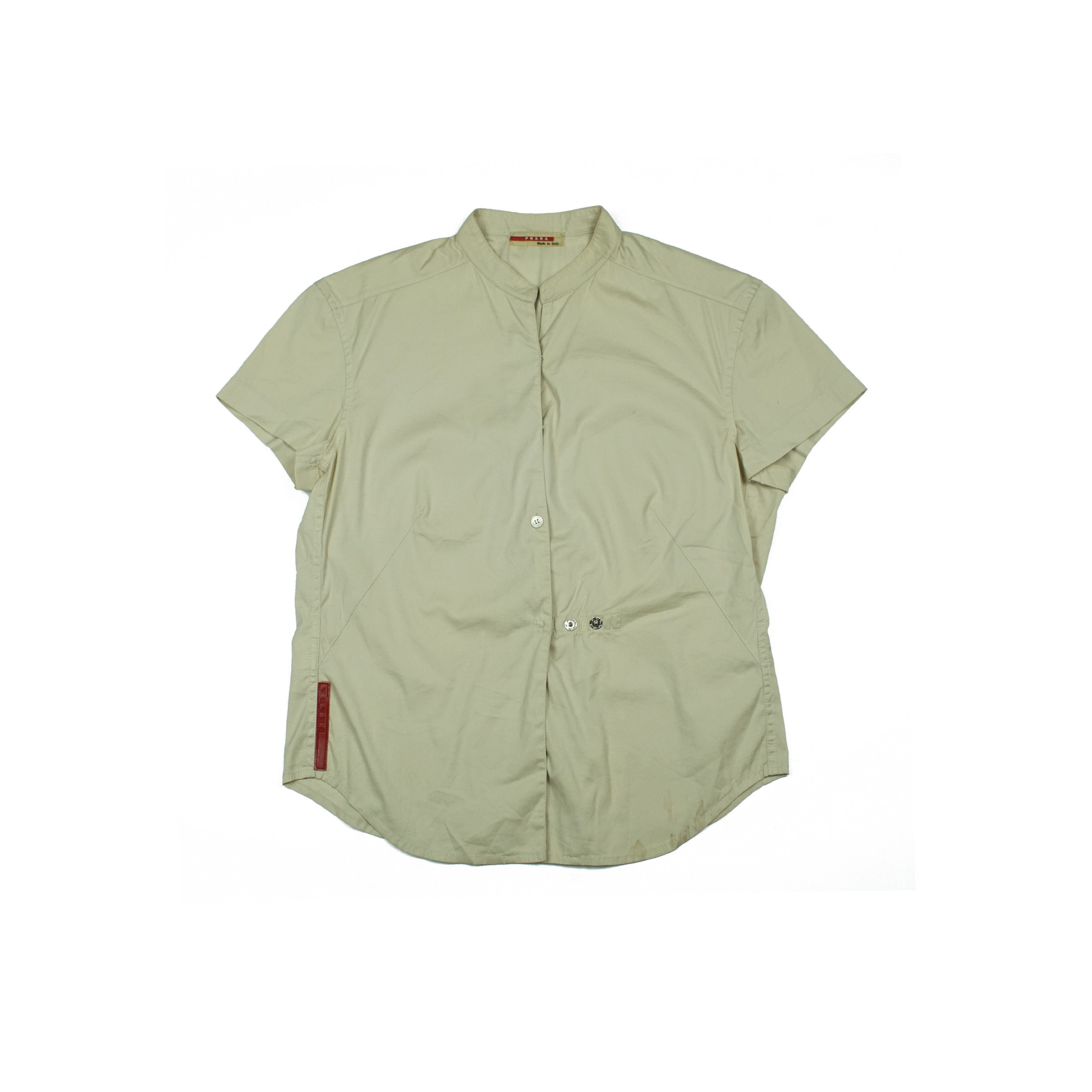 image of Prada Mandarin Collar Button Up, Women's (Size Small)