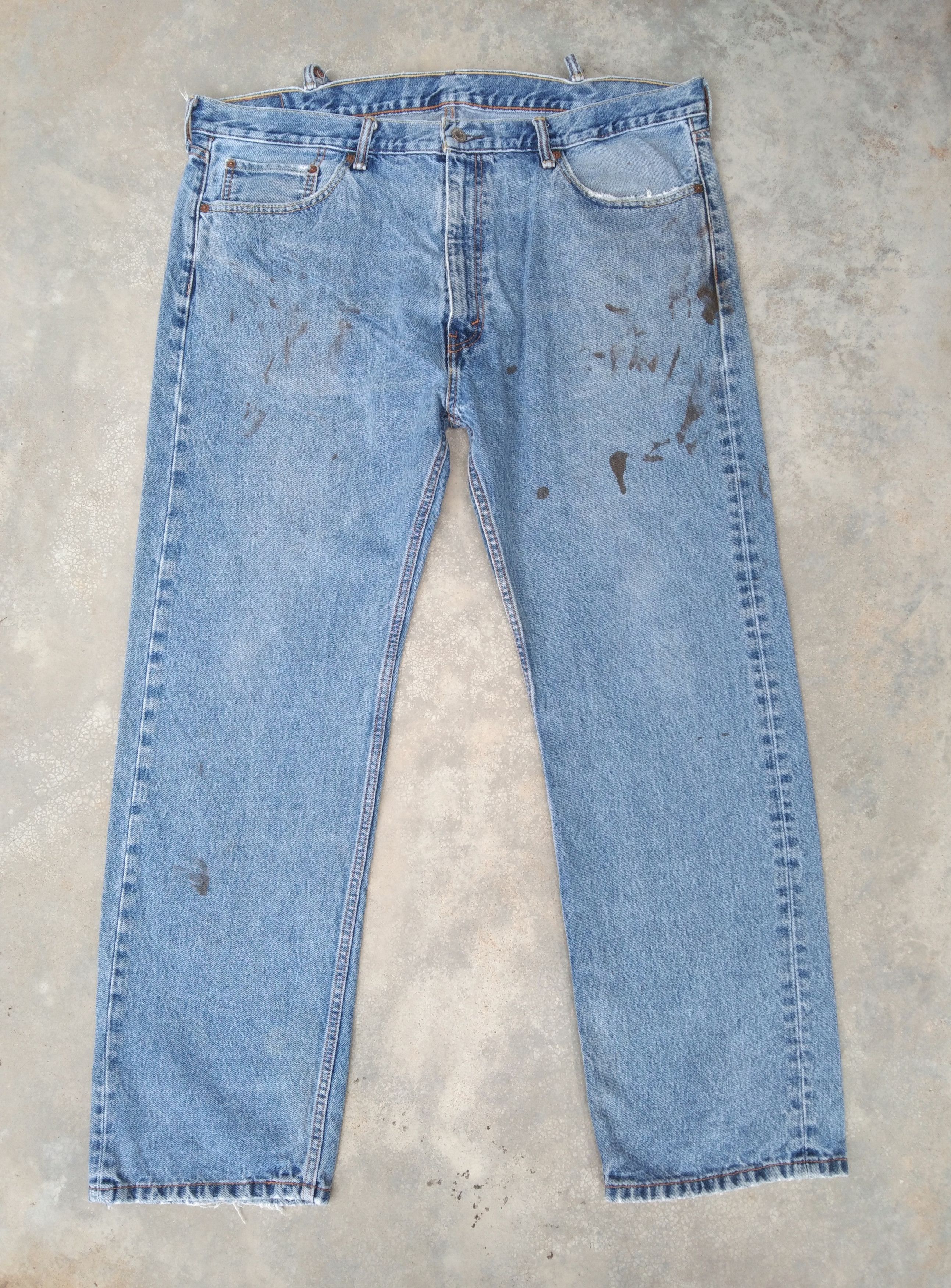 image of Vintage Levi's Jeans 505 Painter Distressed Denim 42X32 in Blue, Men's