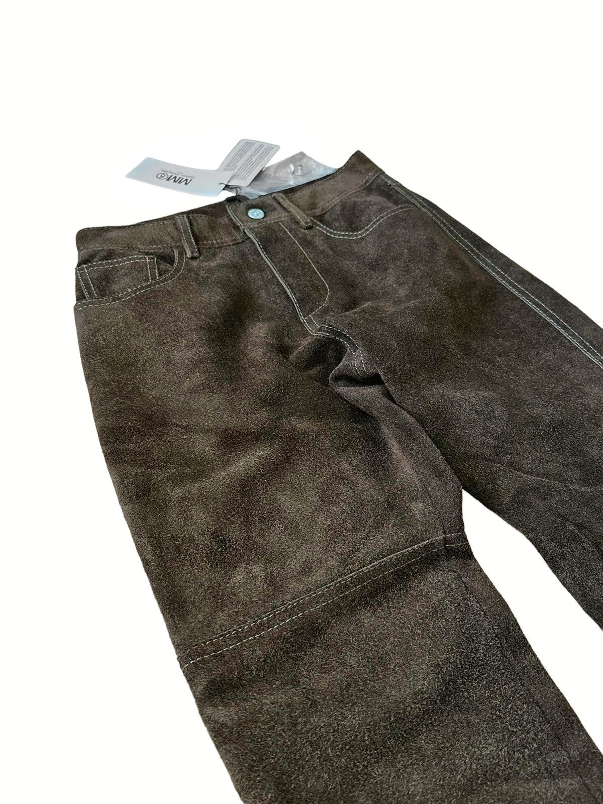 Maison Margiela Sz38 $1350 Calfskin Suede Leather Patch Pants Size 26" / US 2 / IT 38 - 4 Thumbnail