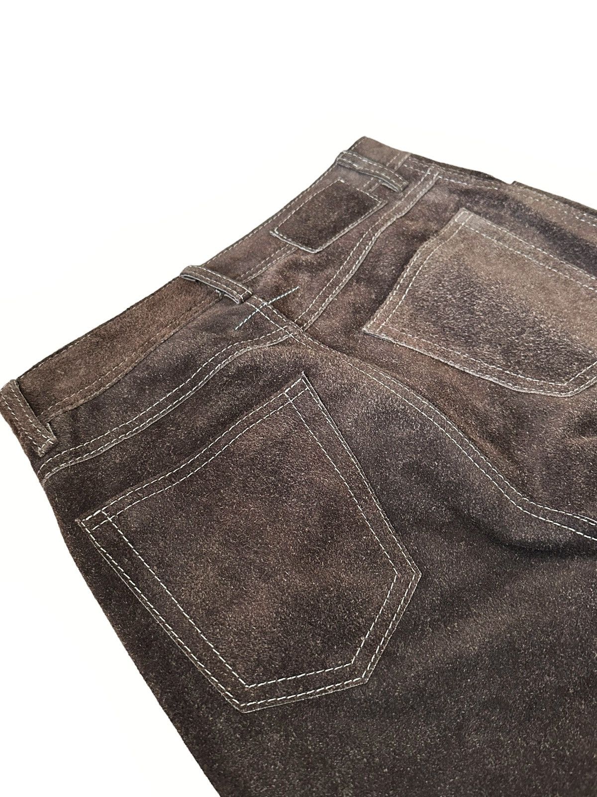 Maison Margiela Sz38 $1350 Calfskin Suede Leather Patch Pants Size 26" / US 2 / IT 38 - 11 Thumbnail