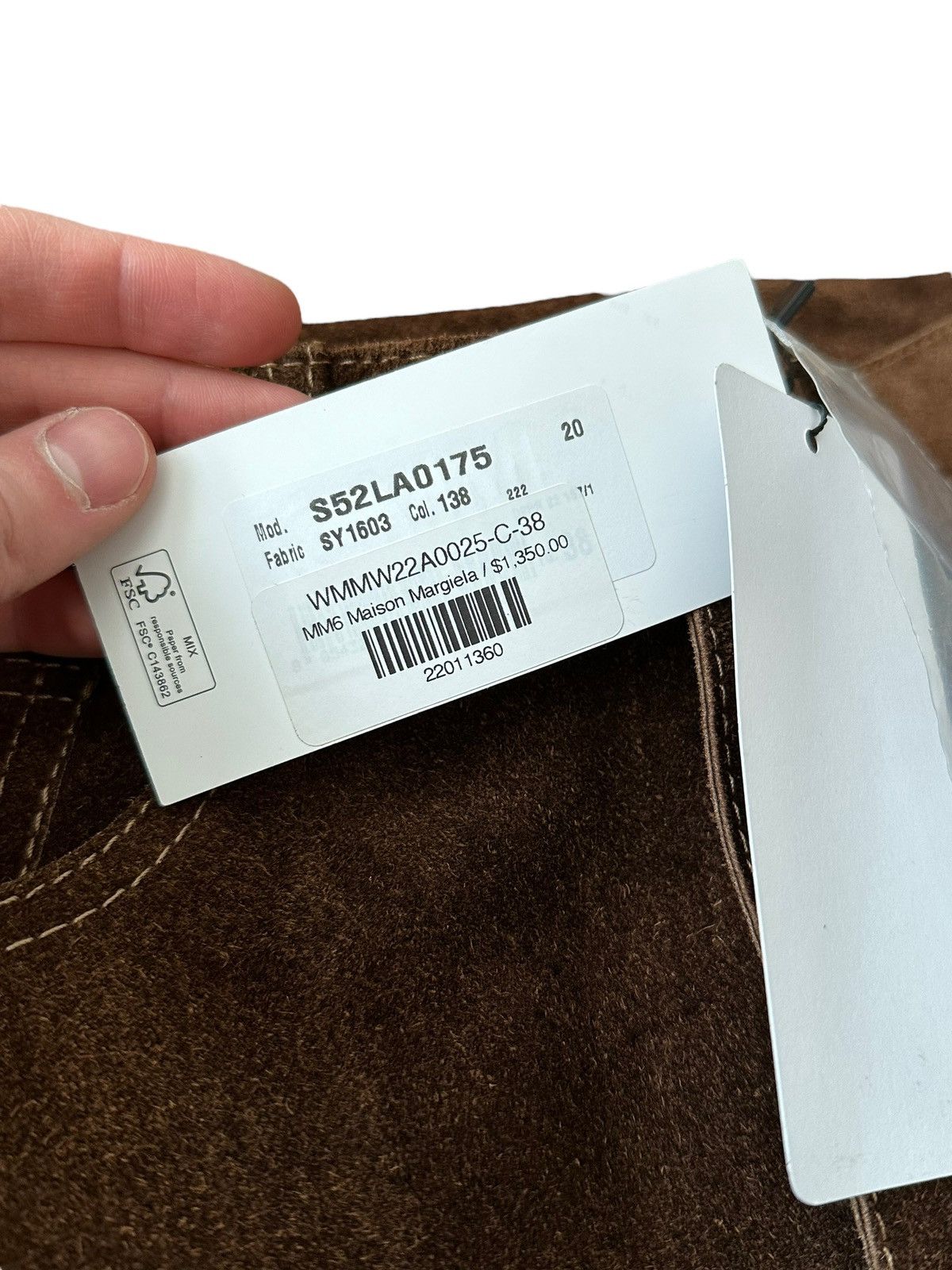 Maison Margiela Sz38 $1350 Calfskin Suede Leather Patch Pants Size 26" / US 2 / IT 38 - 9 Thumbnail