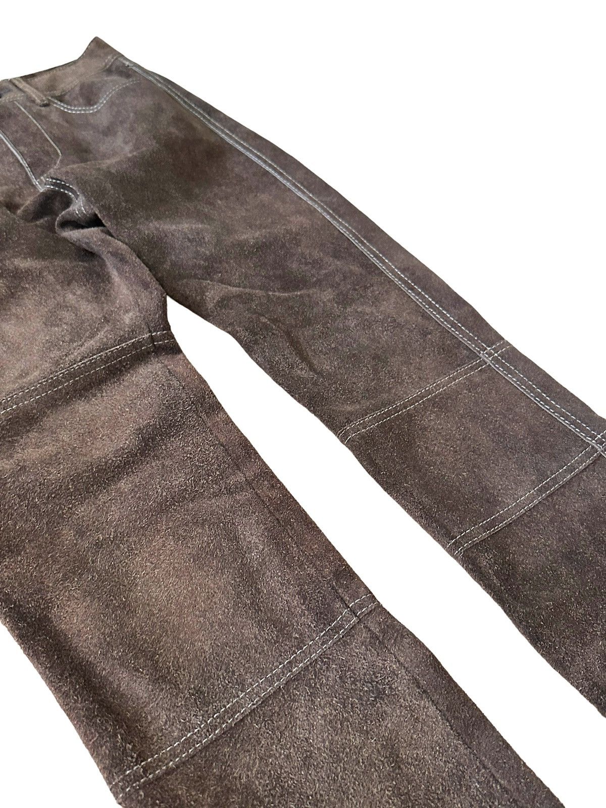Maison Margiela Sz38 $1350 Calfskin Suede Leather Patch Pants Size 26" / US 2 / IT 38 - 5 Thumbnail