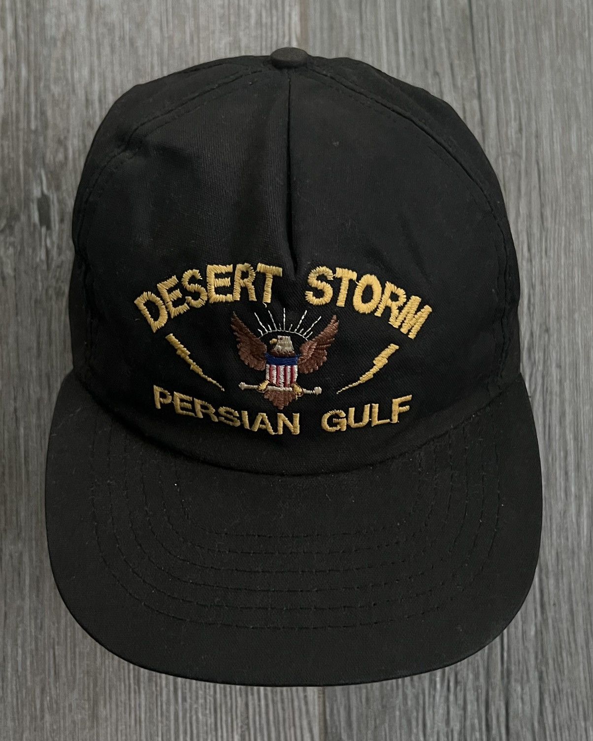 Vintage 1990s Desert Storm Persian Gulf Embroidered Black Snapback Size ONE SIZE - 6 Thumbnail