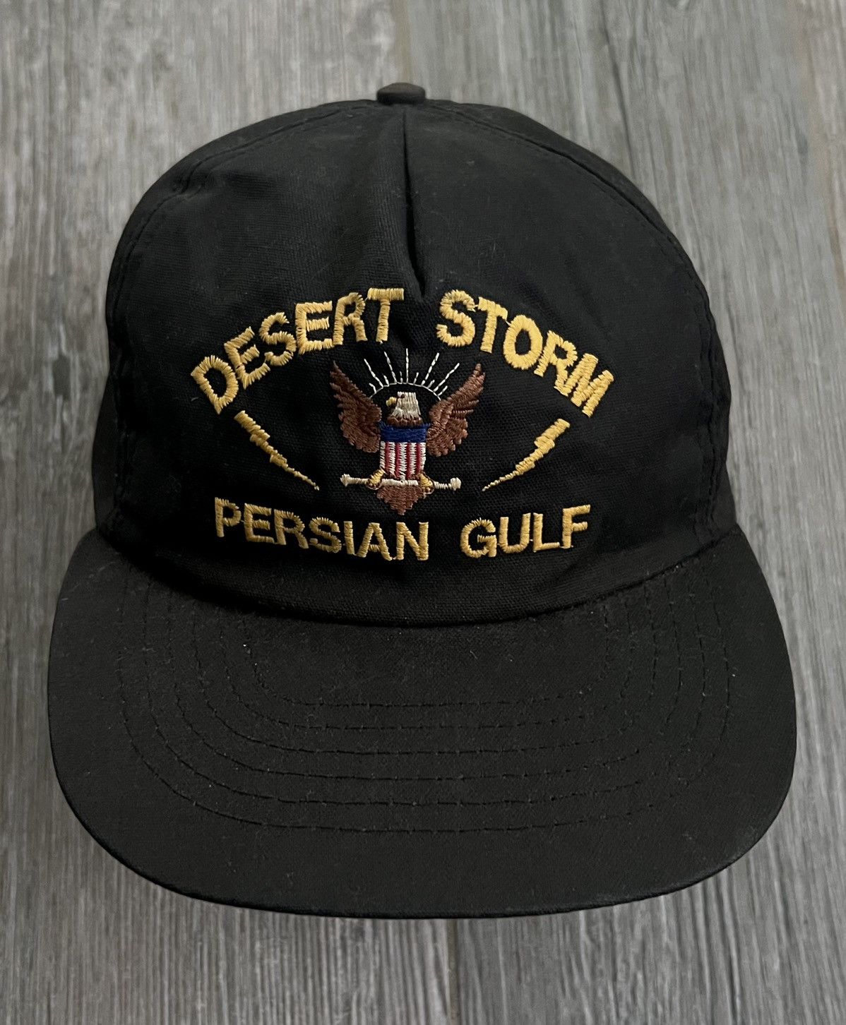 Vintage 1990s Desert Storm Persian Gulf Embroidered Black Snapback Size ONE SIZE - 3 Thumbnail