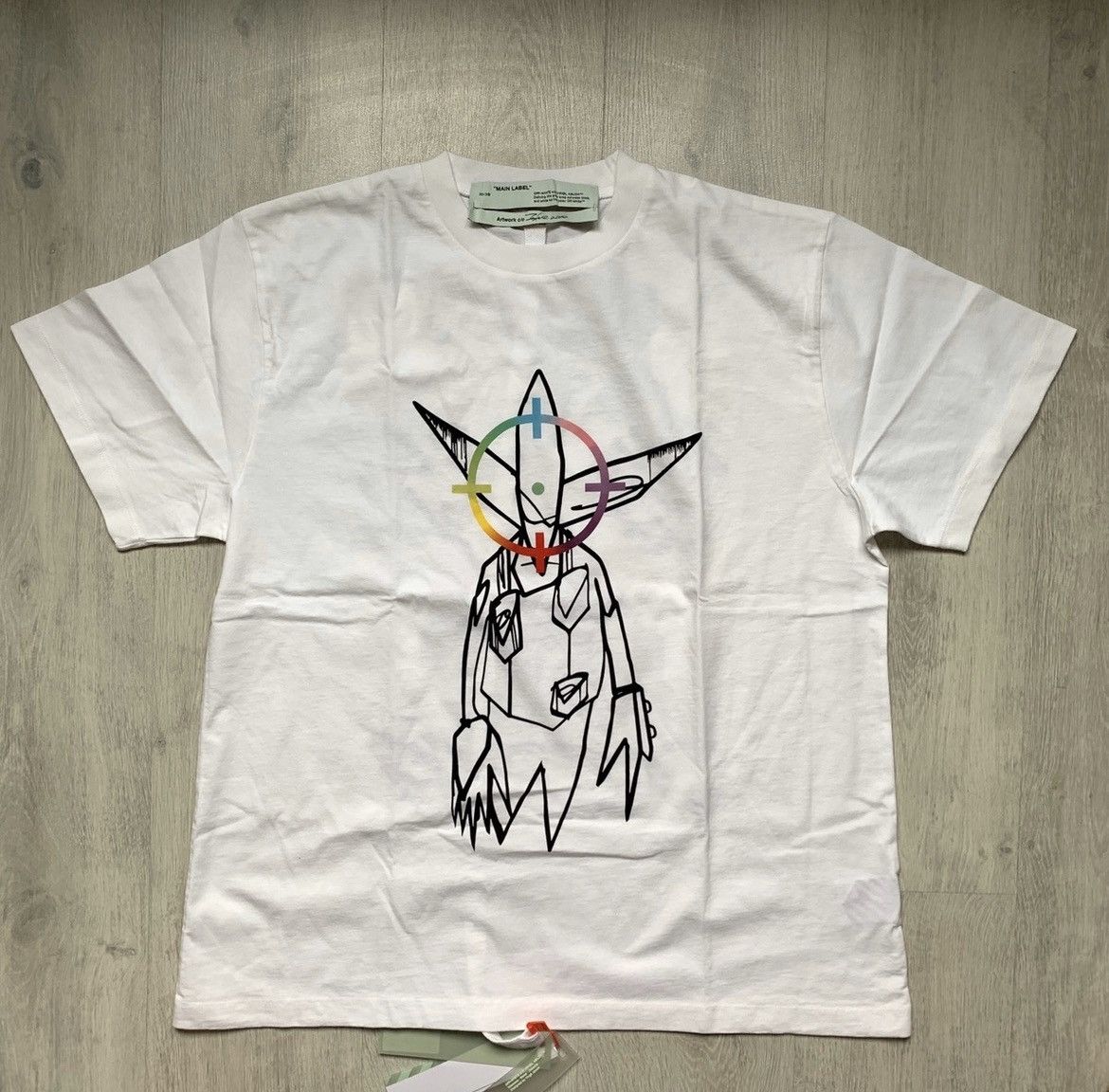 image of Futura x Off White Alien T-Shirt in White, Men's (Size Small)