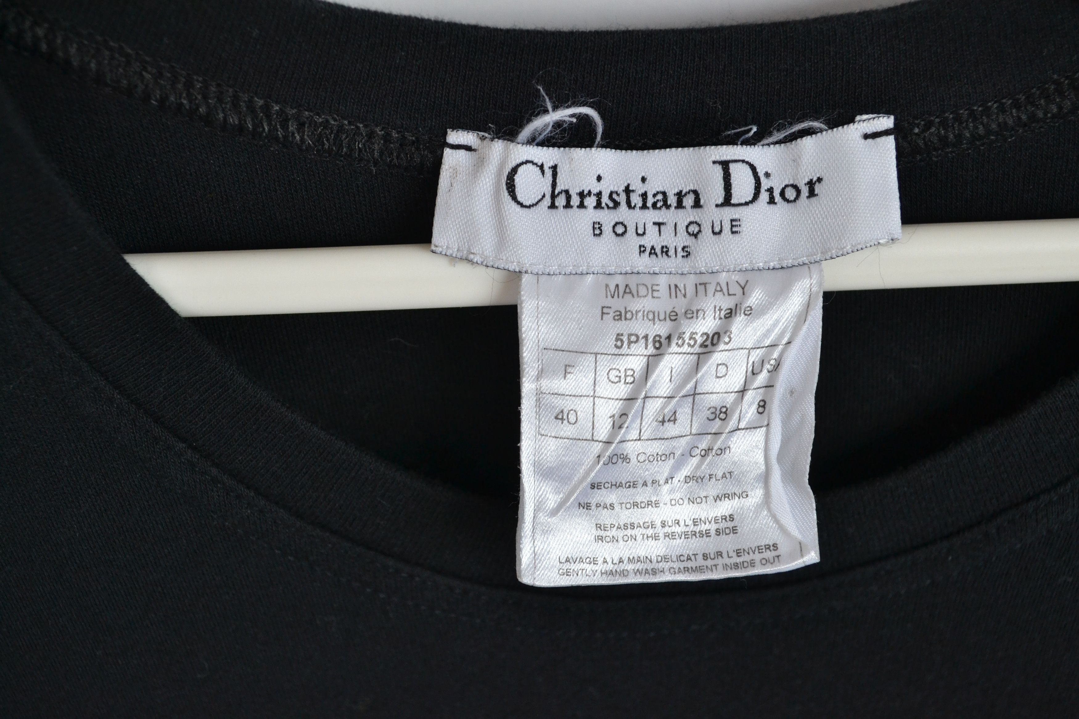 Dior DIOR T Shirt Vintage Logo Black Peace Crystal Vintage Size M / US 6-8 / IT 42-44 - 6 Thumbnail