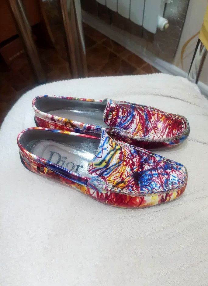 Dior Dior Moccasins Vintage Rasta Print Drivers Shoes Leather Size US 7 / IT 37 - 6 Thumbnail