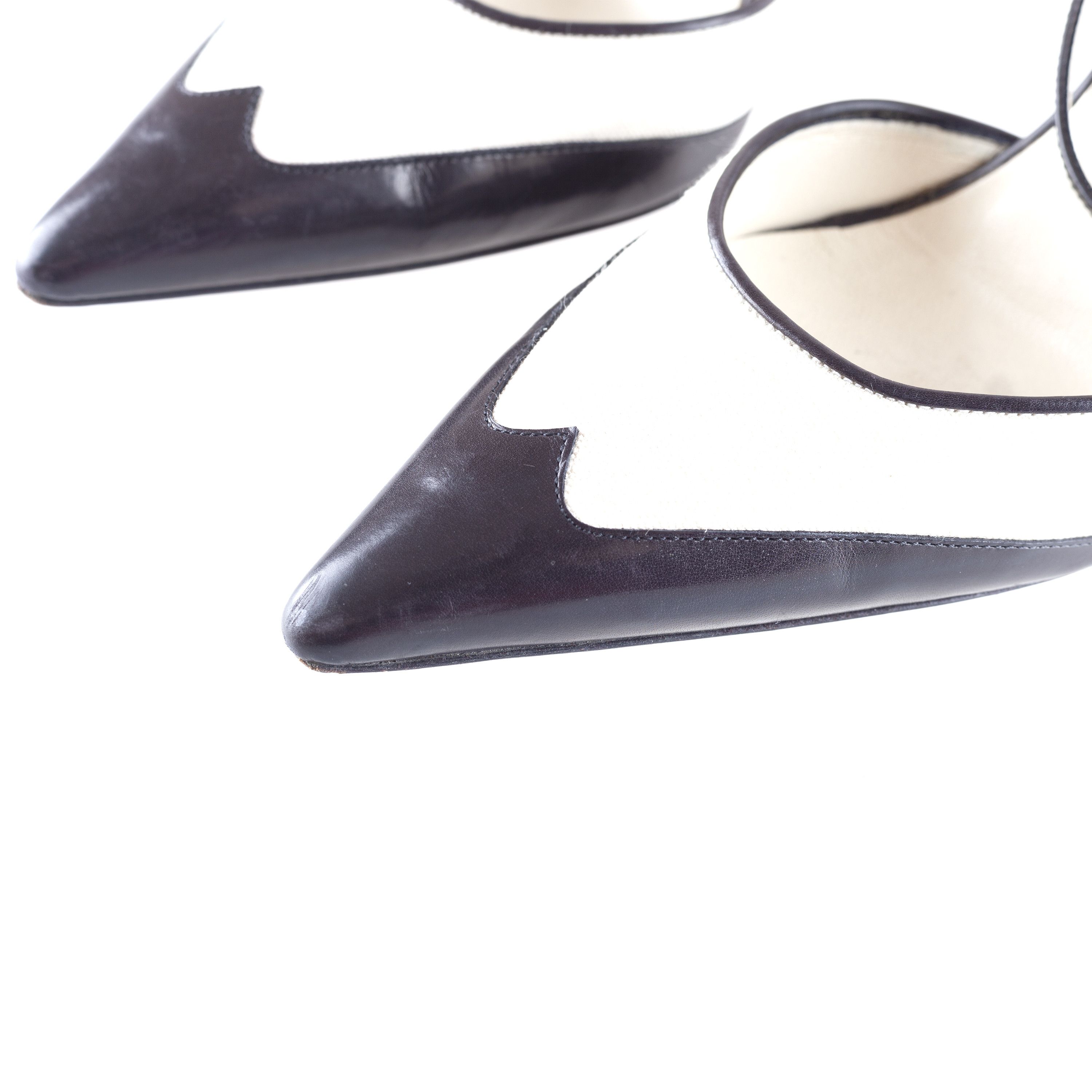 Gucci Gucci B&W Ankle Strap Pointed Toe Heels. Size US 7 / IT 37 - 6 Thumbnail