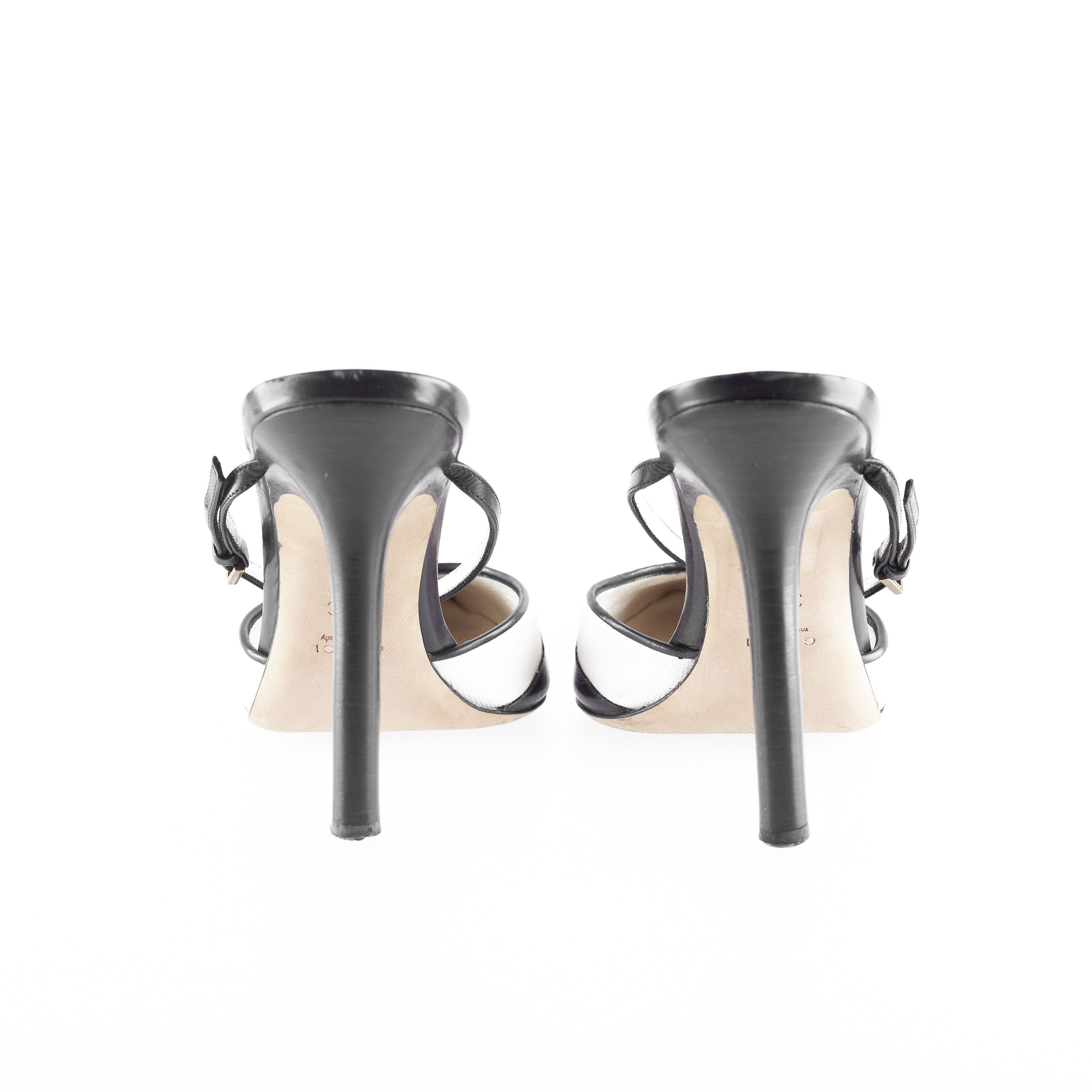 Gucci Gucci B&W Ankle Strap Pointed Toe Heels. Size US 7 / IT 37 - 4 Thumbnail