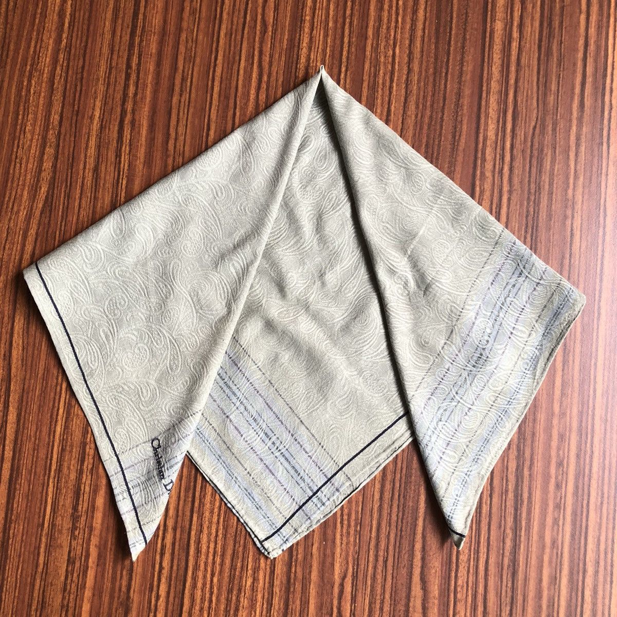 Christian Dior Monsieur Vintage Christian Dior Handkerchief Pocket Square Paisley Size ONE SIZE - 1 Thumbnail