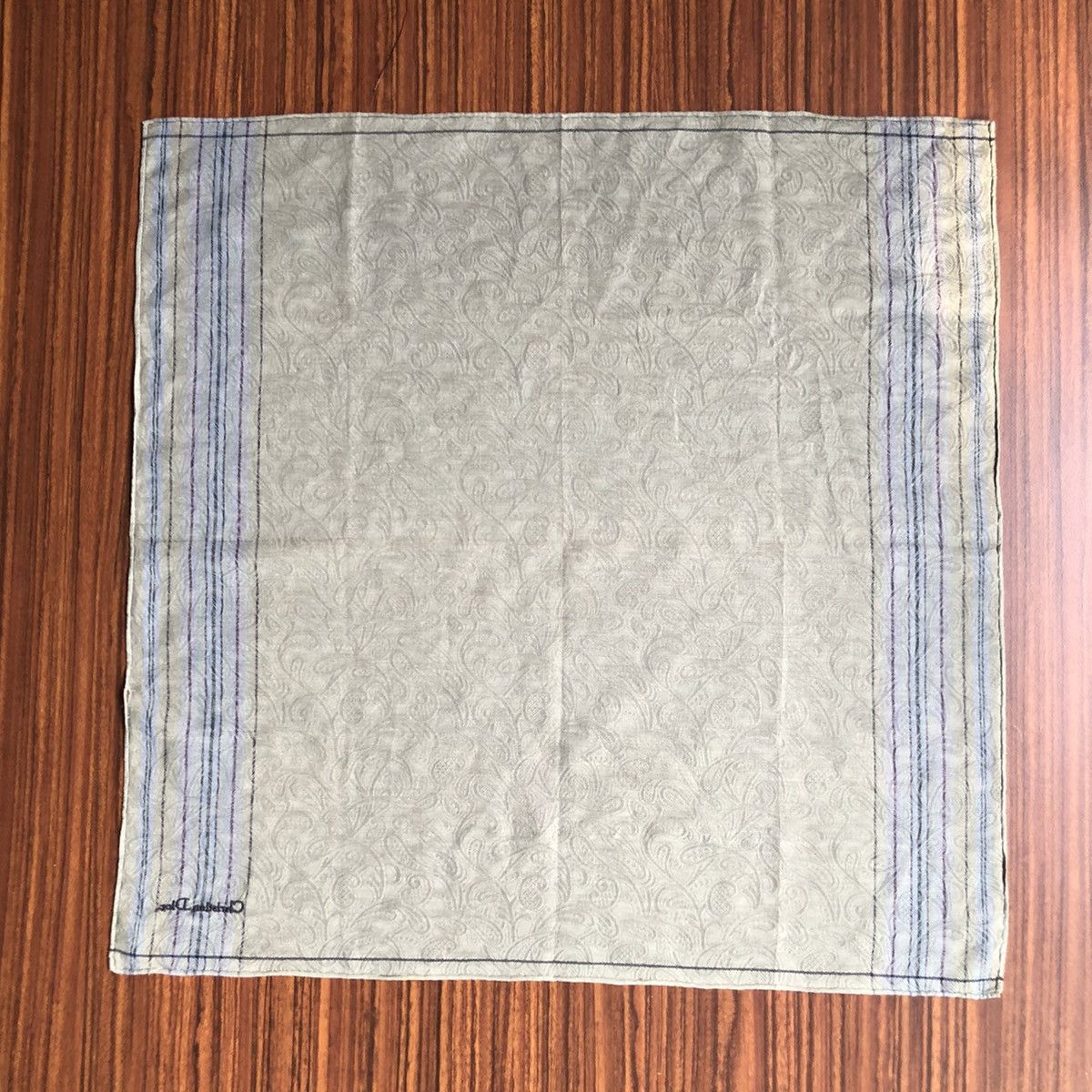 Christian Dior Monsieur Vintage Christian Dior Handkerchief Pocket Square Paisley Size ONE SIZE - 3 Thumbnail