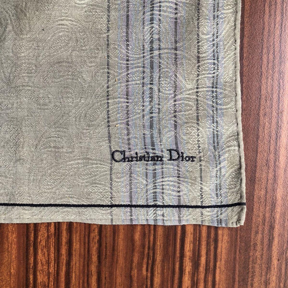 Christian Dior Monsieur Vintage Christian Dior Handkerchief Pocket Square Paisley Size ONE SIZE - 4 Thumbnail