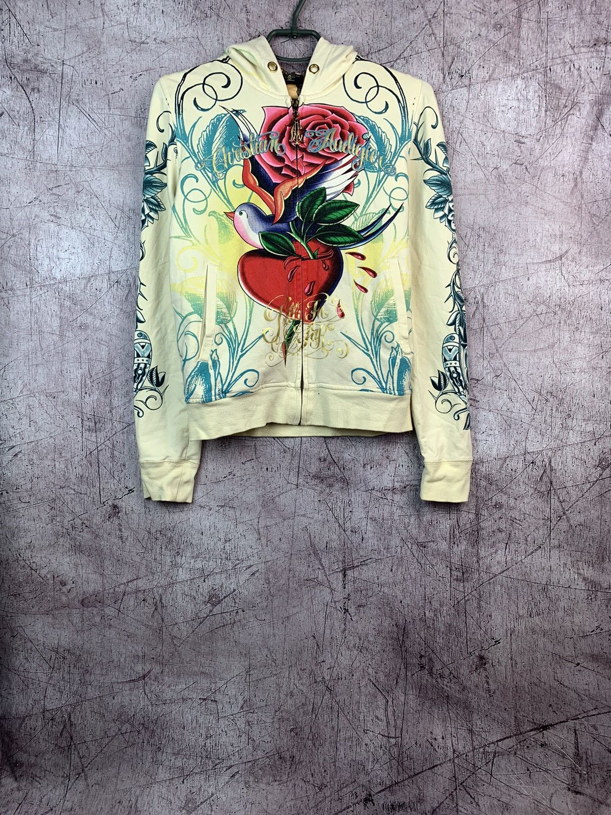 Christian Audigier Vintage Ed Hardy Christian Audigier Zip Up Hoodie Size M / US 6-8 / IT 42-44 - 1 Thumbnail