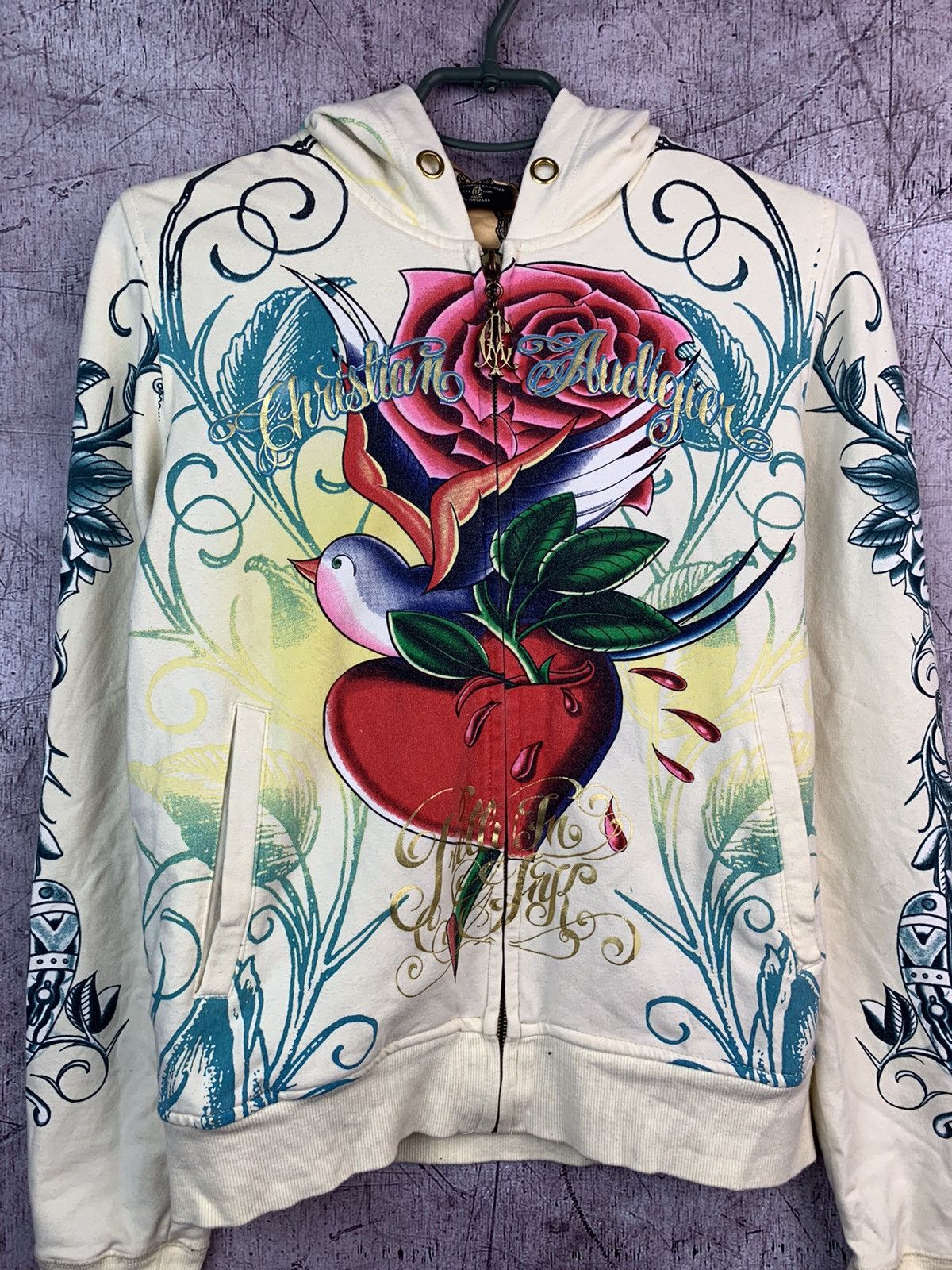 Christian Audigier Vintage Ed Hardy Christian Audigier Zip Up Hoodie Size M / US 6-8 / IT 42-44 - 3 Thumbnail