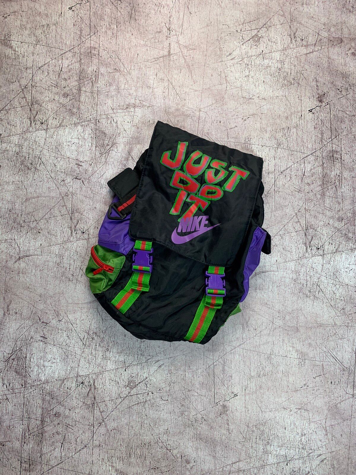 Pre-owned Nike X Vintage Nike 90's Bag Backpack Multipocket In Black
