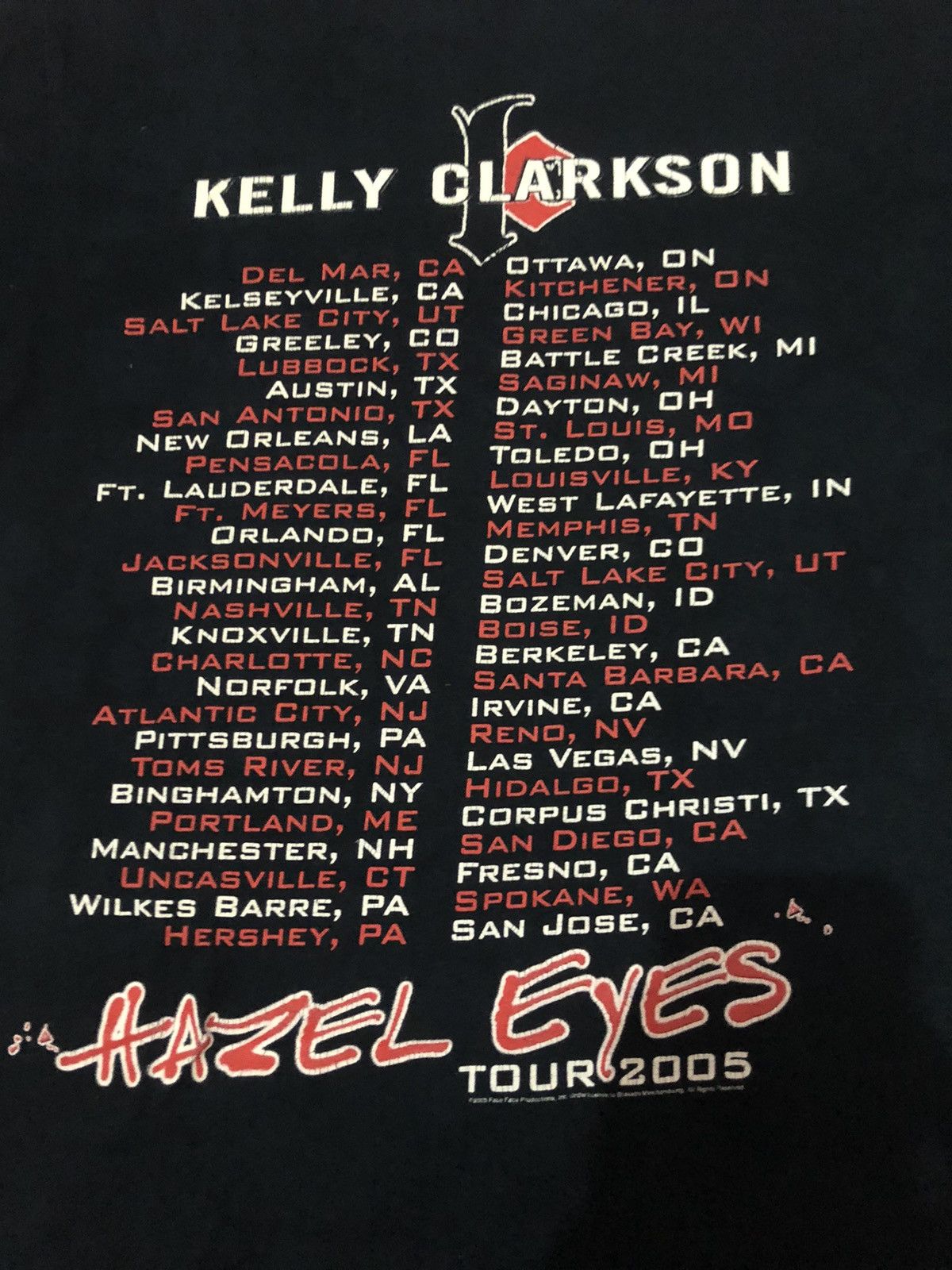 Band Tees × Famous Stars And Straps 2005 Kelly Clarkson Hazel Eyes US Tour 2005 Pop Artist Size US S / EU 44-46 / 1 - 4 Thumbnail