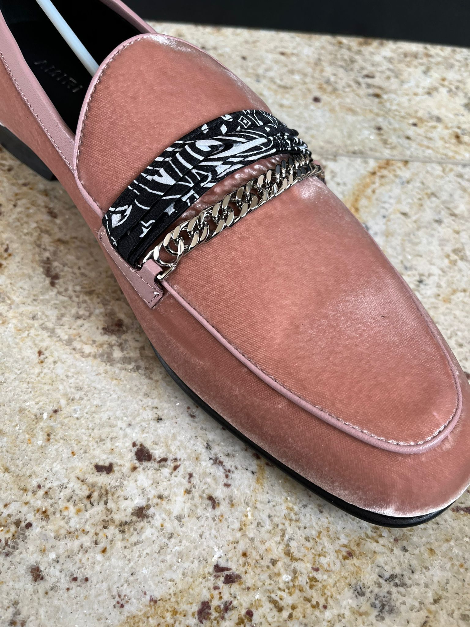 Amiri Bandana Chain Velvet Loafer in Salmon Size US 10 / EU 43 - 13 Thumbnail