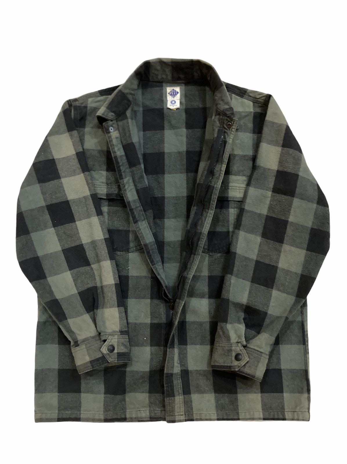Japanese Brand × Post Overalls Post Overalls Check Plaid Workers Zipper Jacket Size US L / EU 52-54 / 3 - 3 Thumbnail