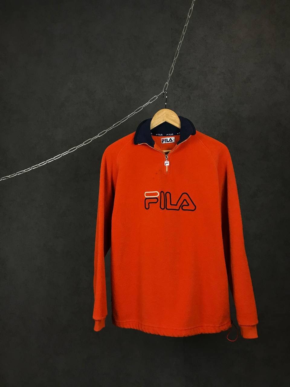 Fila × Vintage Fila vintage streetwear center logo 1/4zip fleece sweatshirt Size US M / EU 48-50 / 2 - 1 Thumbnail