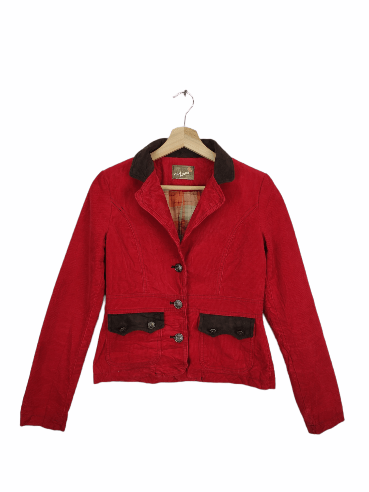 If Six Was Nine Vintage Corduroy Cropped Blazer Jacket by Strawberry Size XS / US 0-2 / IT 36-38 - 1 Thumbnail