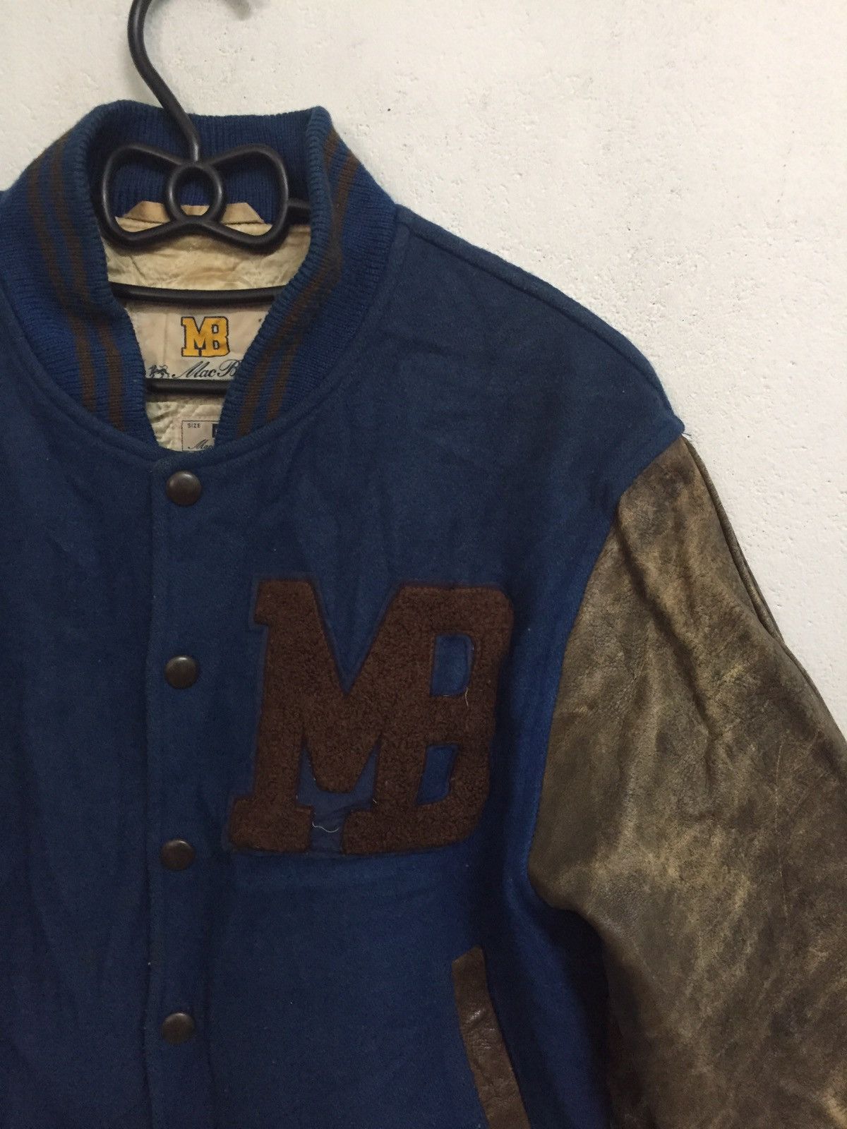 Macbeth Vtg MB MacBeth Varsity Jacket Leather Sleeve Size US M / EU 48-50 / 2 - 3 Thumbnail