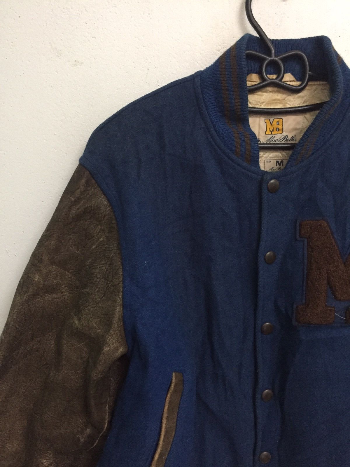 Macbeth Vtg MB MacBeth Varsity Jacket Leather Sleeve Size US M / EU 48-50 / 2 - 4 Thumbnail