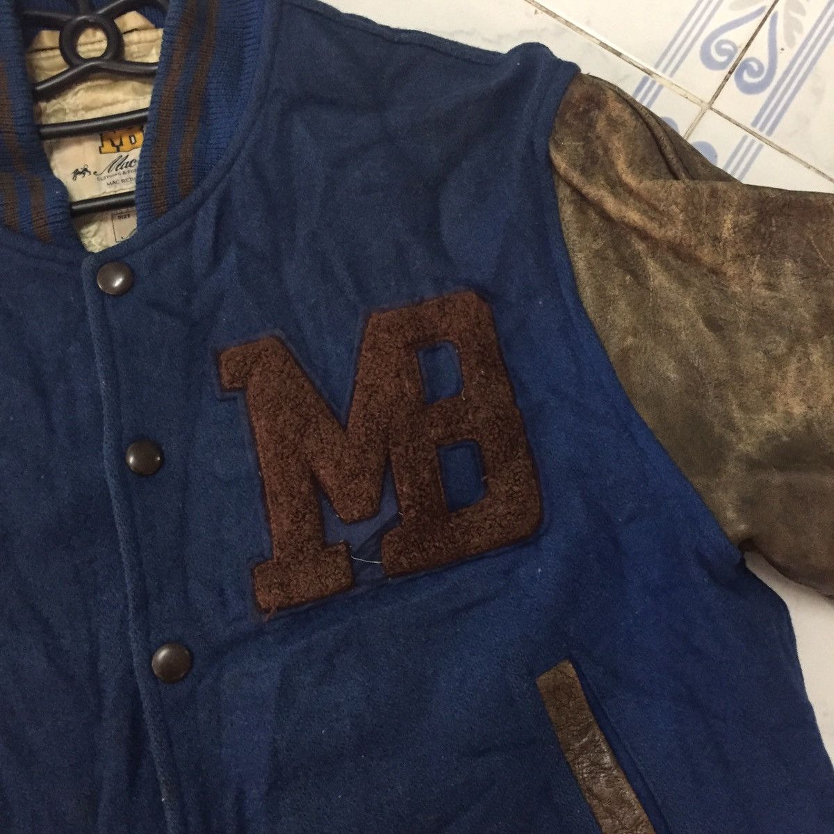 Macbeth Vtg MB MacBeth Varsity Jacket Leather Sleeve Size US M / EU 48-50 / 2 - 13 Thumbnail