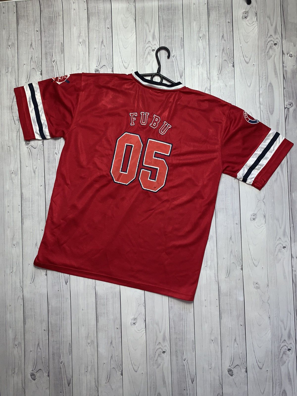 Fubu × Vintage Vintage jersey FUBU Queens size XL red rare Size US XL / EU 56 / 4 - 2 Thumbnail