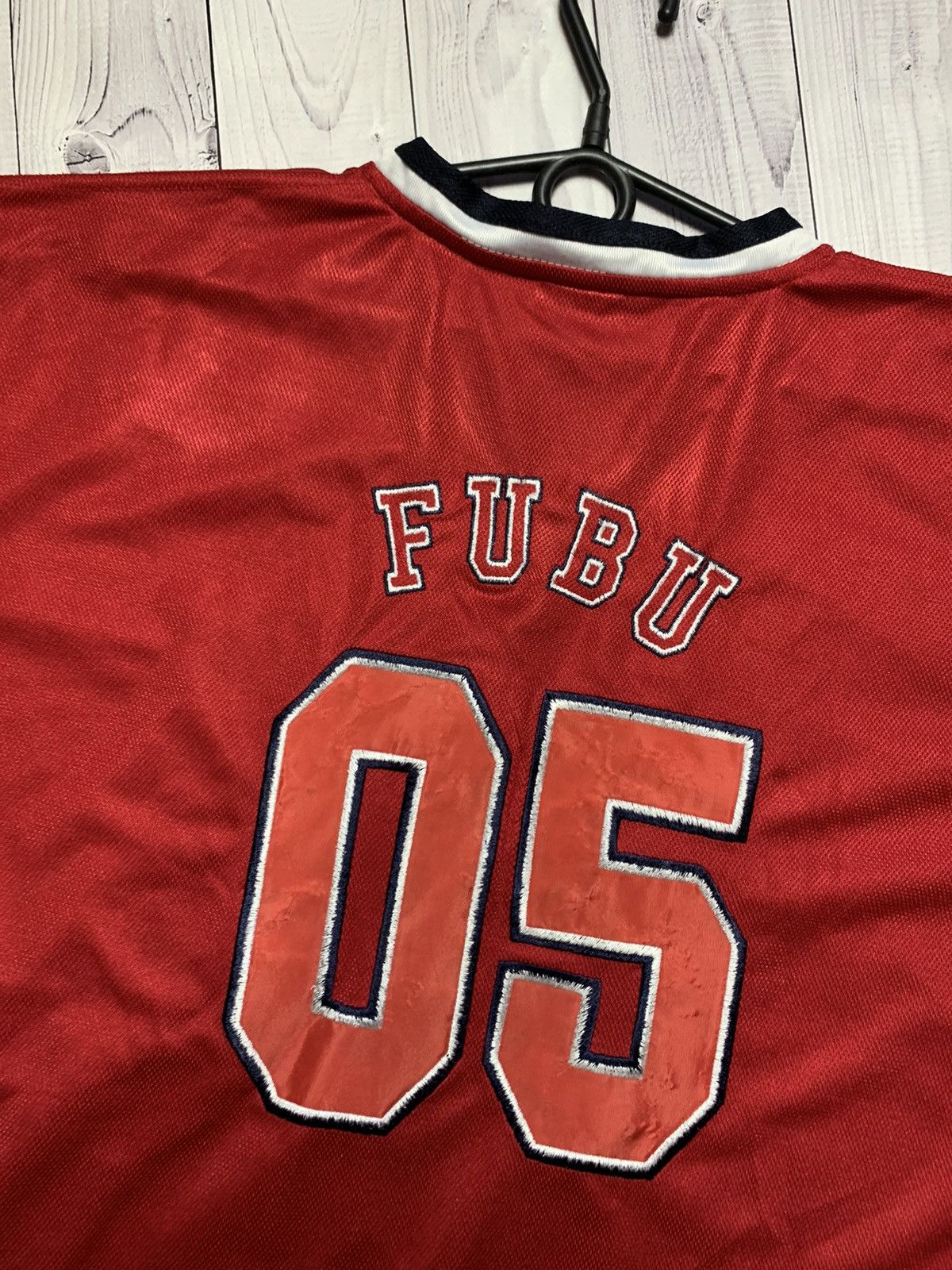 Fubu × Vintage Vintage jersey FUBU Queens size XL red rare Size US XL / EU 56 / 4 - 7 Thumbnail