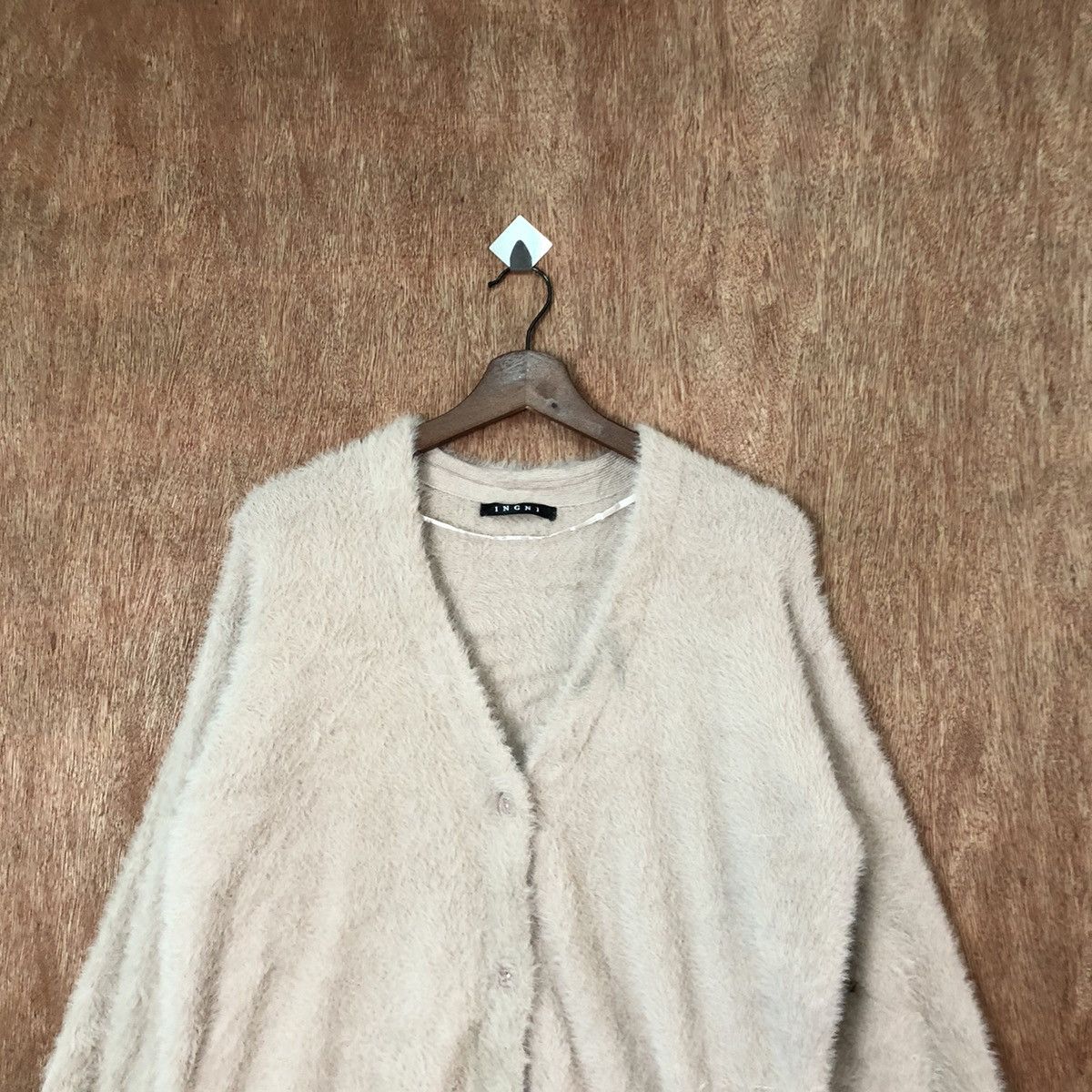 Japanese Brand Ingni Brown Shagy Shaggy soft Fur Mohair Cardigan #6435 Size US M / EU 48-50 / 2 - 2 Thumbnail