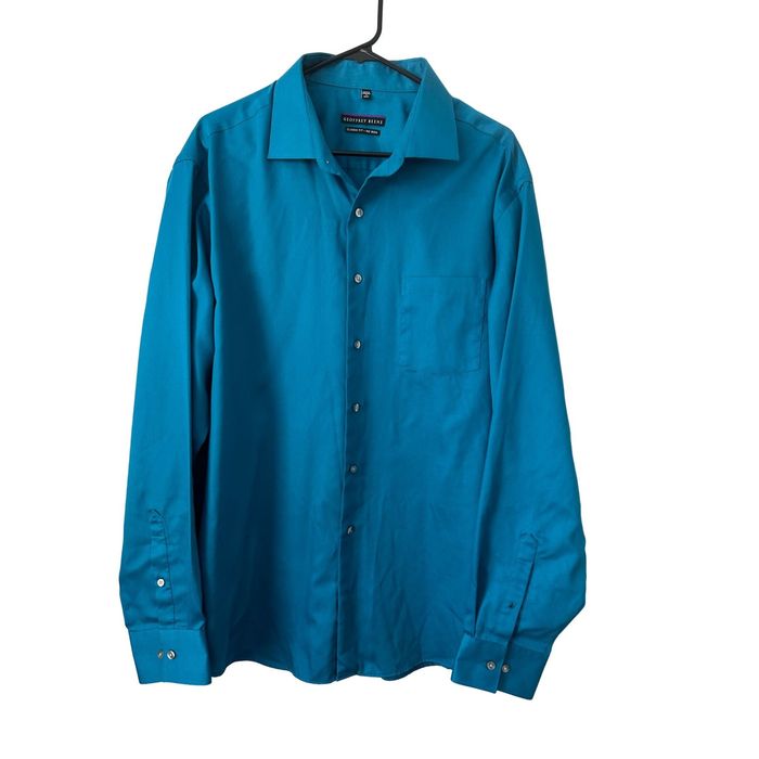 Other Geoffrey Beene Mens Shirt Size 2XL Neck 18 Aqua Blue Cotton | Grailed