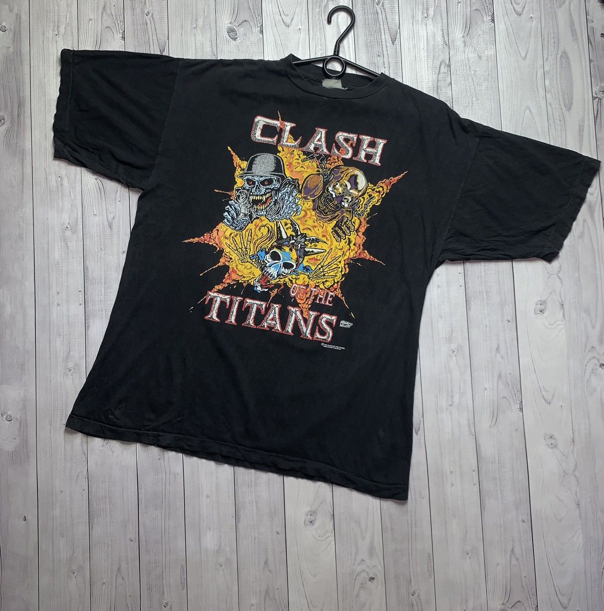 Band Tees × Vintage Vintage Clash of the Titans tour tee Europe 1990 rare Size US L / EU 52-54 / 3 - 1 Thumbnail