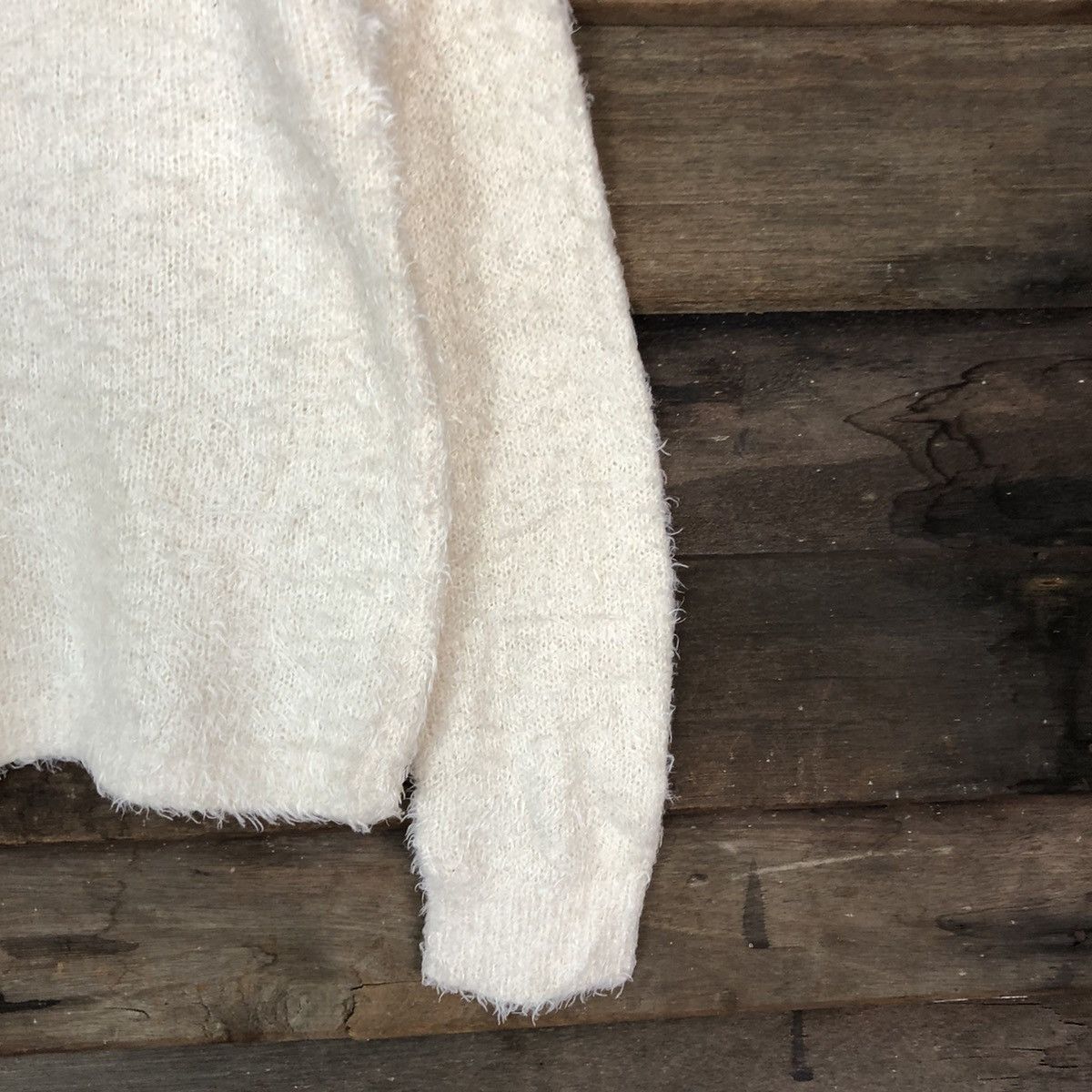 Homespun Knitwear × Japanese Brand DL EHyphen Cream Mohair Shag Shaggy Knitwear #B626 Size M / US 6-8 / IT 42-44 - 4 Thumbnail