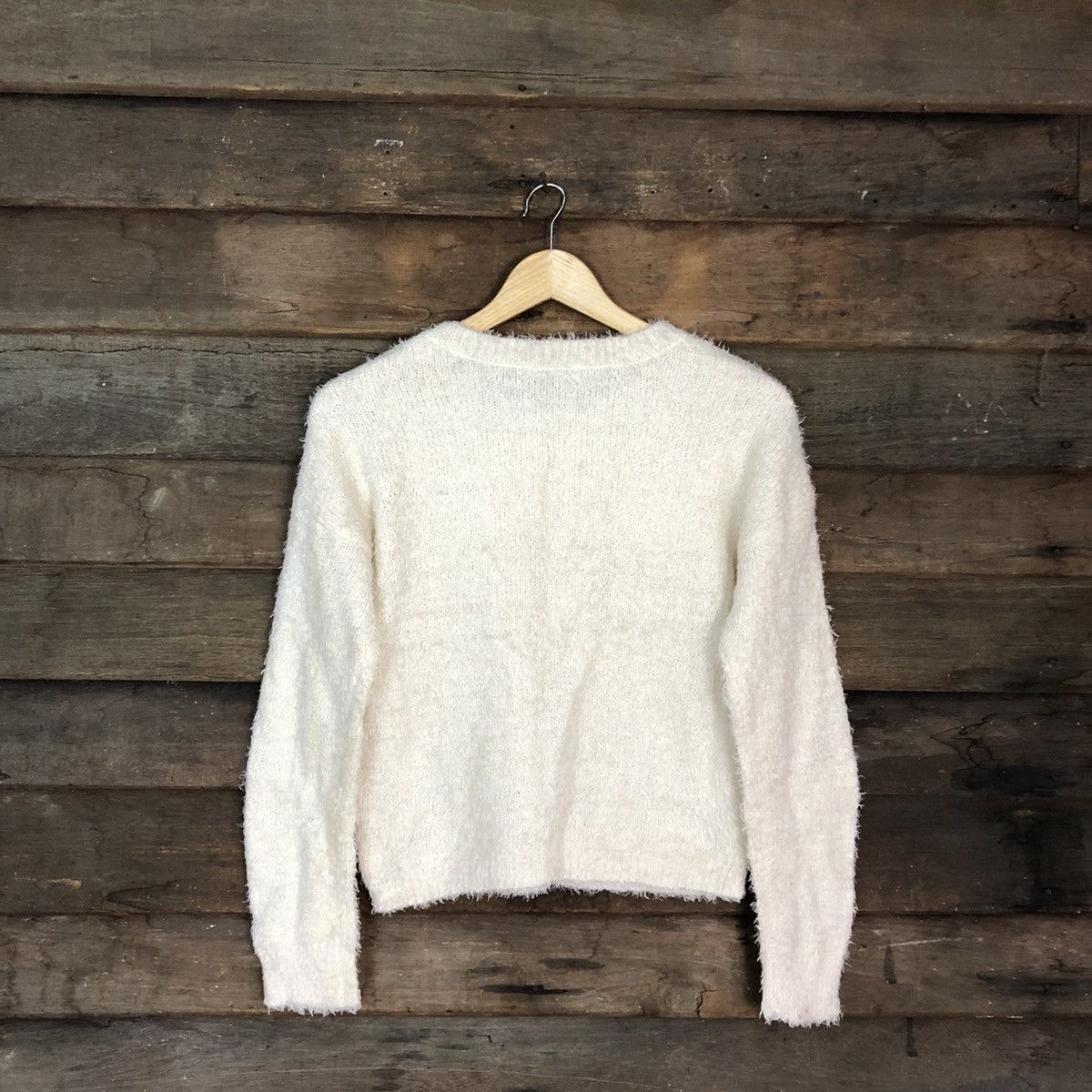 Homespun Knitwear × Japanese Brand DL EHyphen Cream Mohair Shag Shaggy Knitwear #B626 Size M / US 6-8 / IT 42-44 - 12 Thumbnail