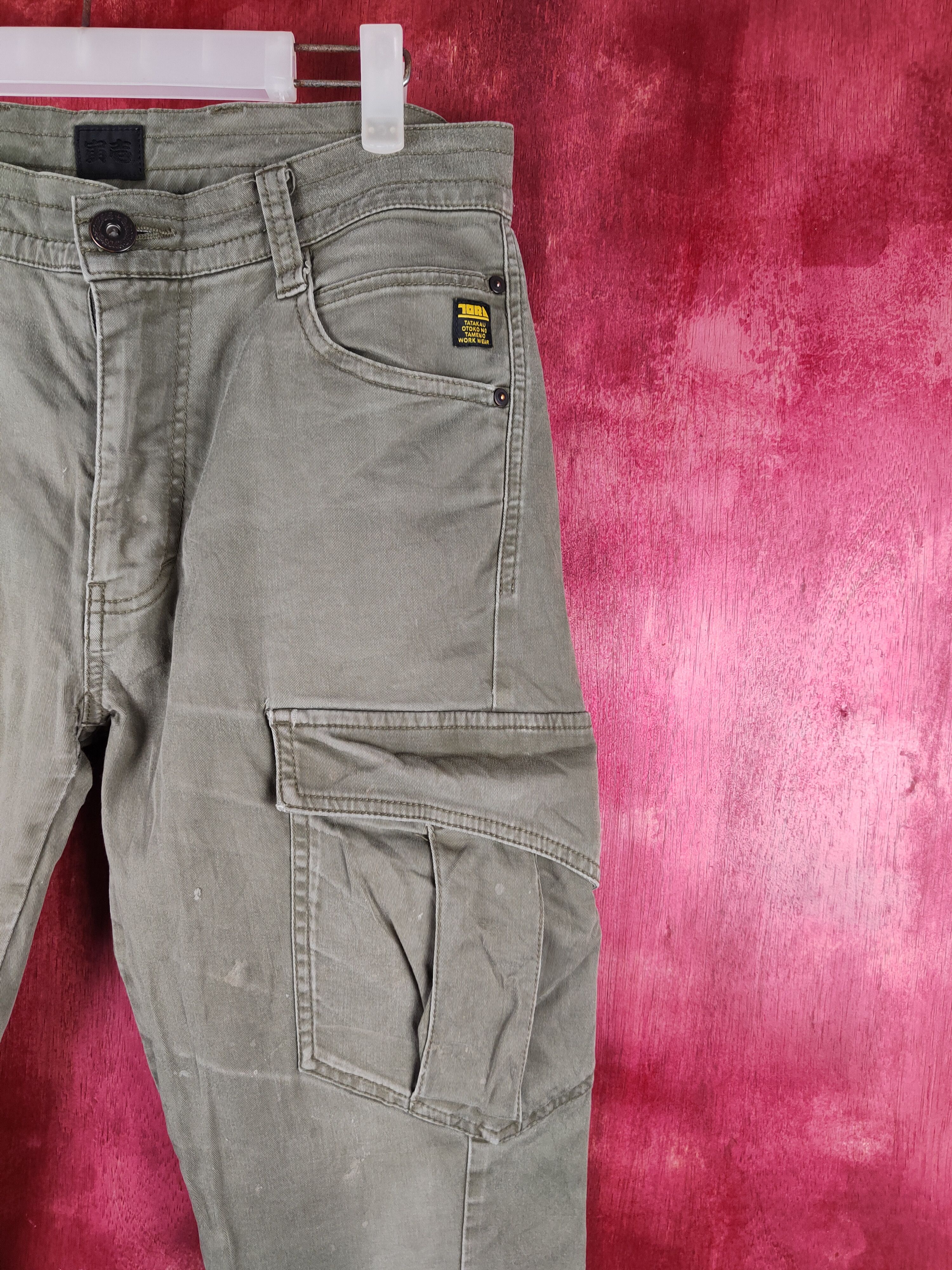 Japanese Brand Tora Gray Multi Pocket Tactical Cargo Pants #S719 Size US 32 / EU 48 - 5 Thumbnail