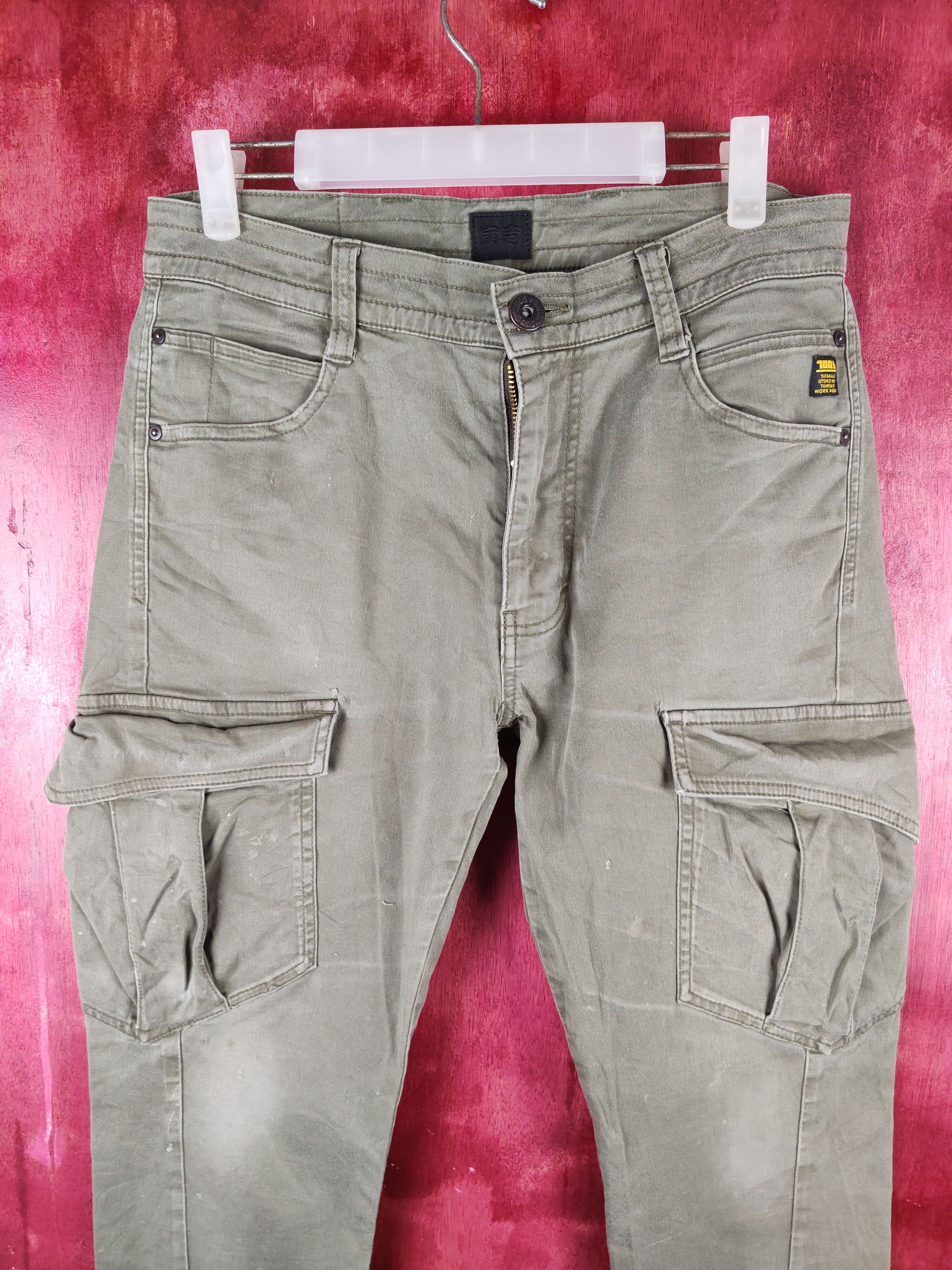 Japanese Brand Tora Gray Multi Pocket Tactical Cargo Pants #S719 Size US 32 / EU 48 - 2 Thumbnail