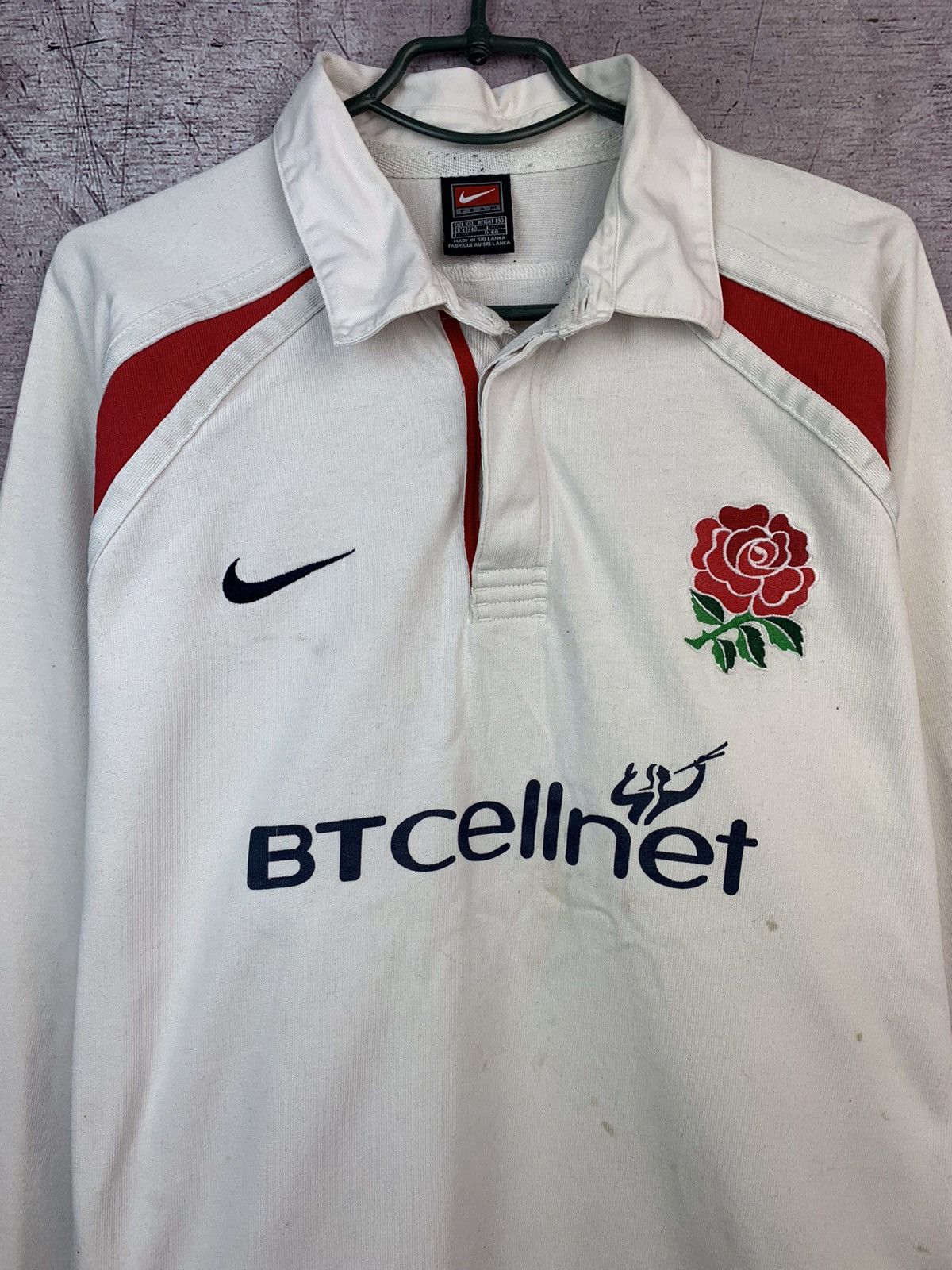 Nike Nike England Rugby Vintage Long Sleeve Polo Shirt Size US XXL / EU 58 / 5 - 2 Thumbnail