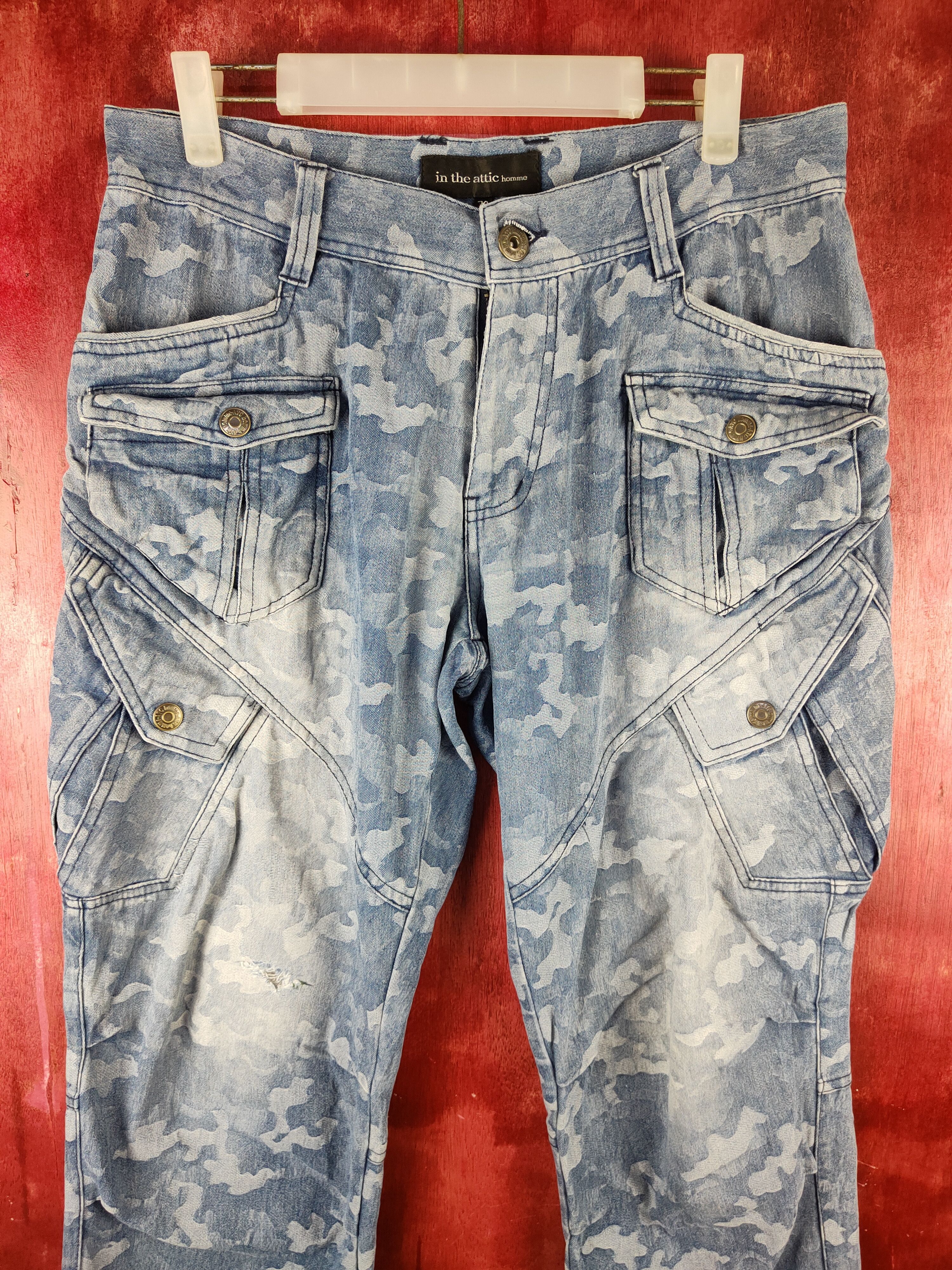 In The Attic DL In The Attic Homme Camo Multipocket Cargo Pants #S738 Size US 31 - 2 Thumbnail