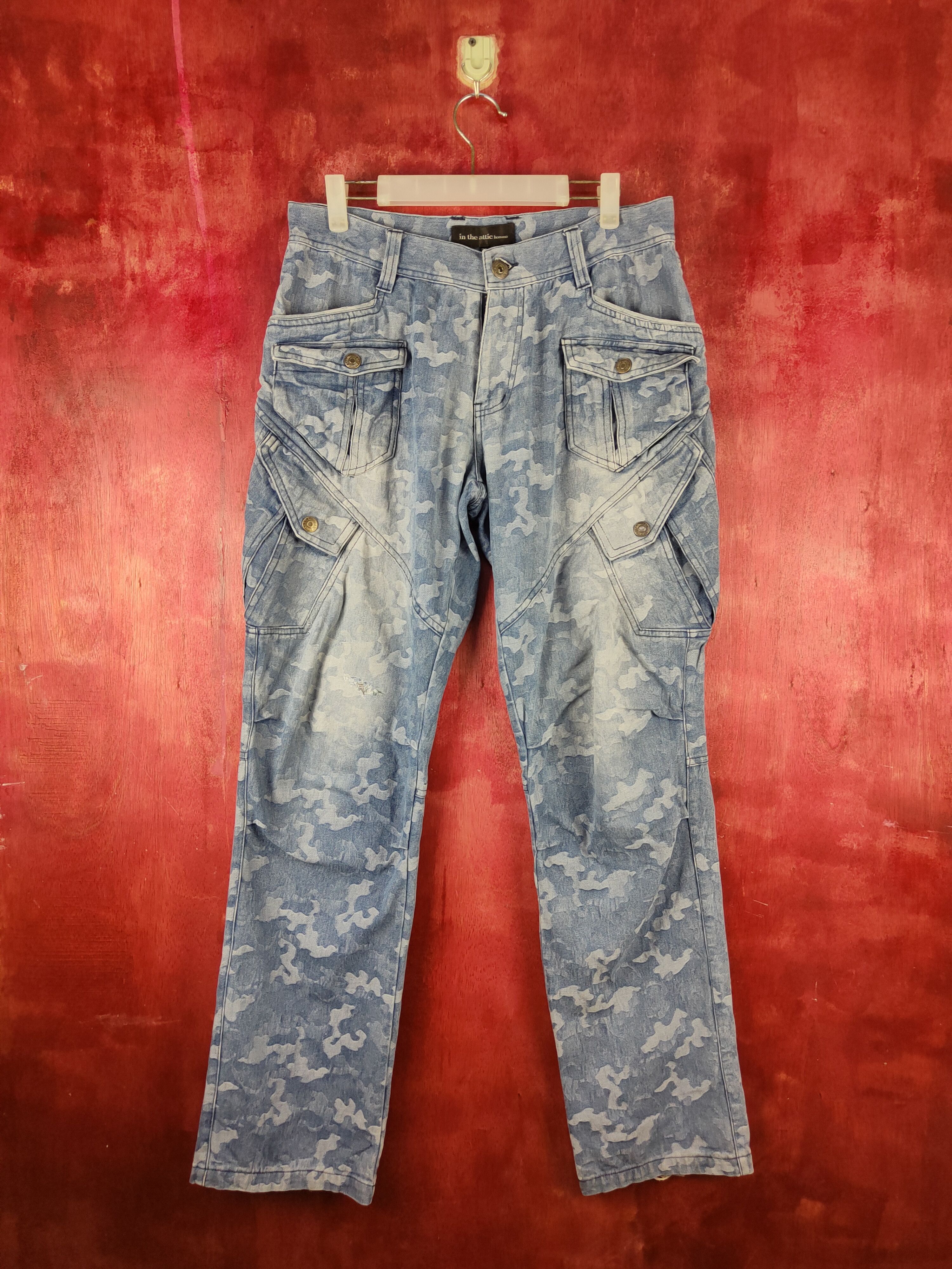 In The Attic DL In The Attic Homme Camo Multipocket Cargo Pants #S738 Size US 31 - 1 Thumbnail