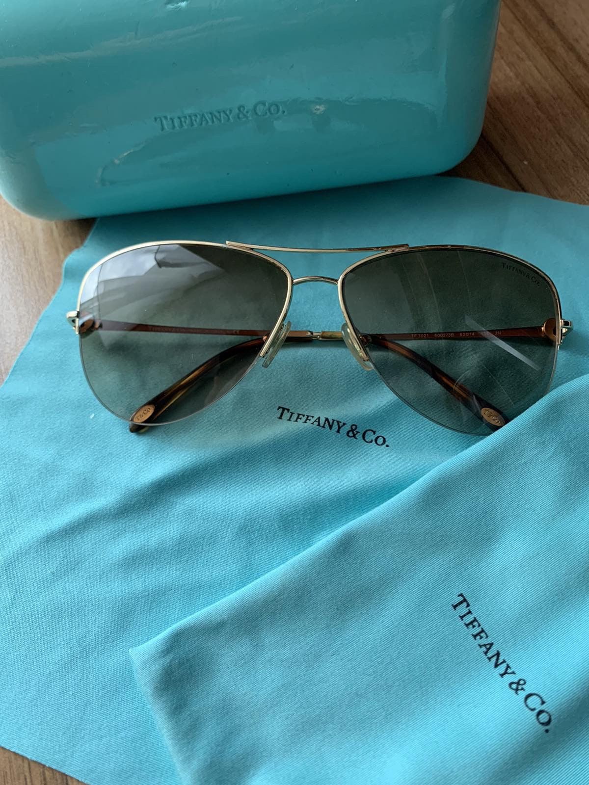Tiffany & Co. Tiffany & Co Gold Aviator Sunglasses Size ONE SIZE - 2 Thumbnail