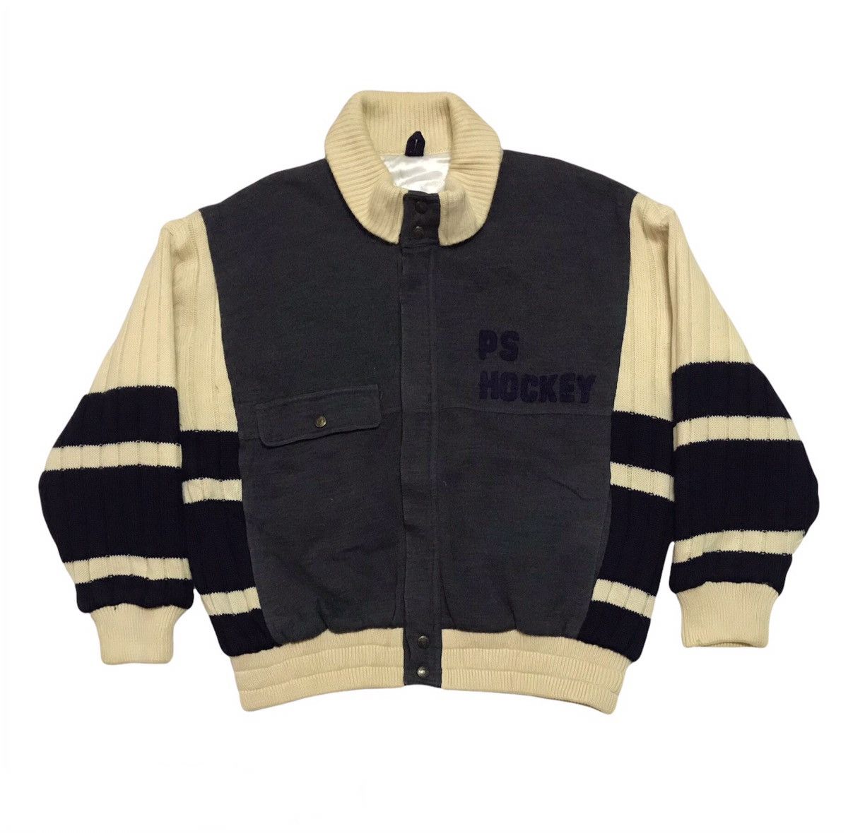Japanese Brand × Sports Specialties PS Hockey Pia Sports Wool & Knit Sleeve Jacket Size US M / EU 48-50 / 2 - 1 Thumbnail