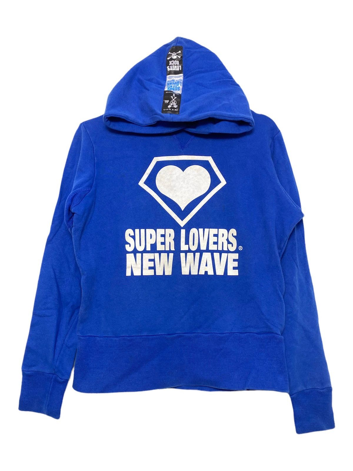 image of Vintage Super Lover Skulls Hoodies / Travis Scott in Blue, Men's (Size Small)