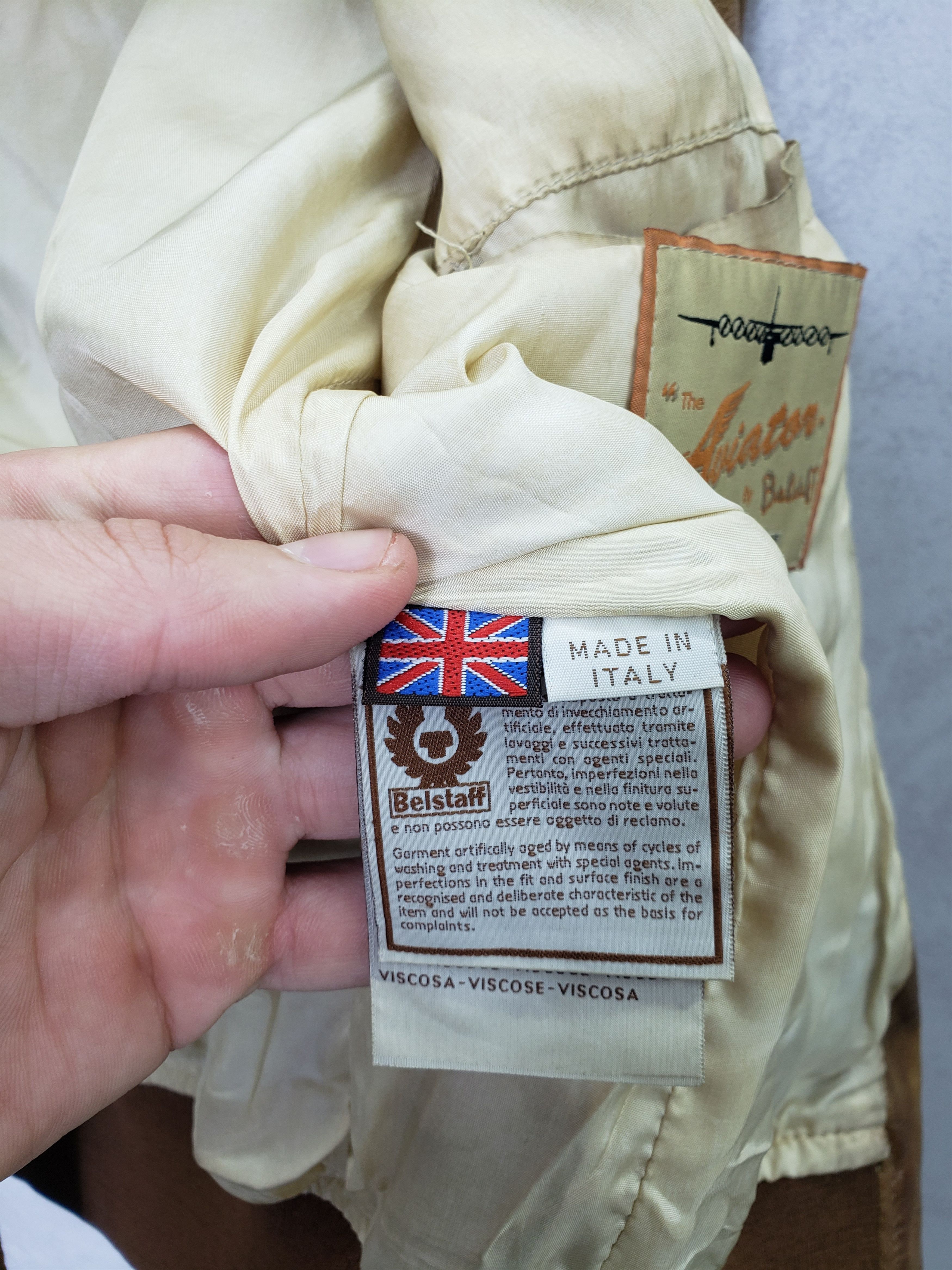 Rare vintage Belstaff gold Aviator leather jacket