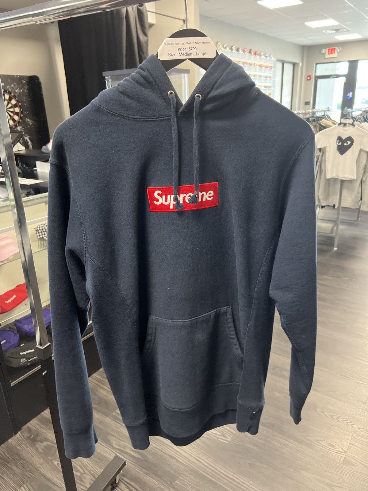 Red on navy box logo on sale