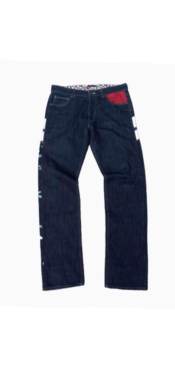 Art Comes First JAPANESE ART SAKURA FLOWERS TRADITIONAL GEMSTONE DENIM Size US 33 - 2 Thumbnail
