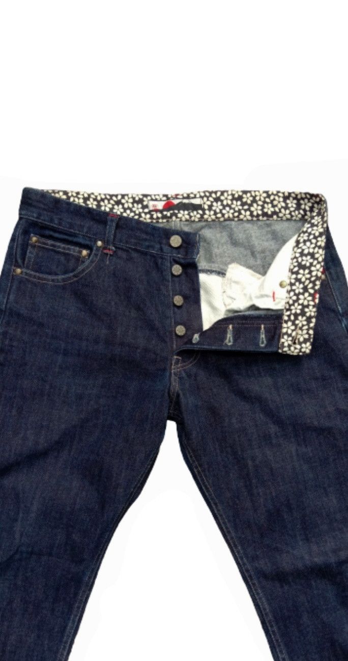 Art Comes First JAPANESE ART SAKURA FLOWERS TRADITIONAL GEMSTONE DENIM Size US 33 - 3 Thumbnail