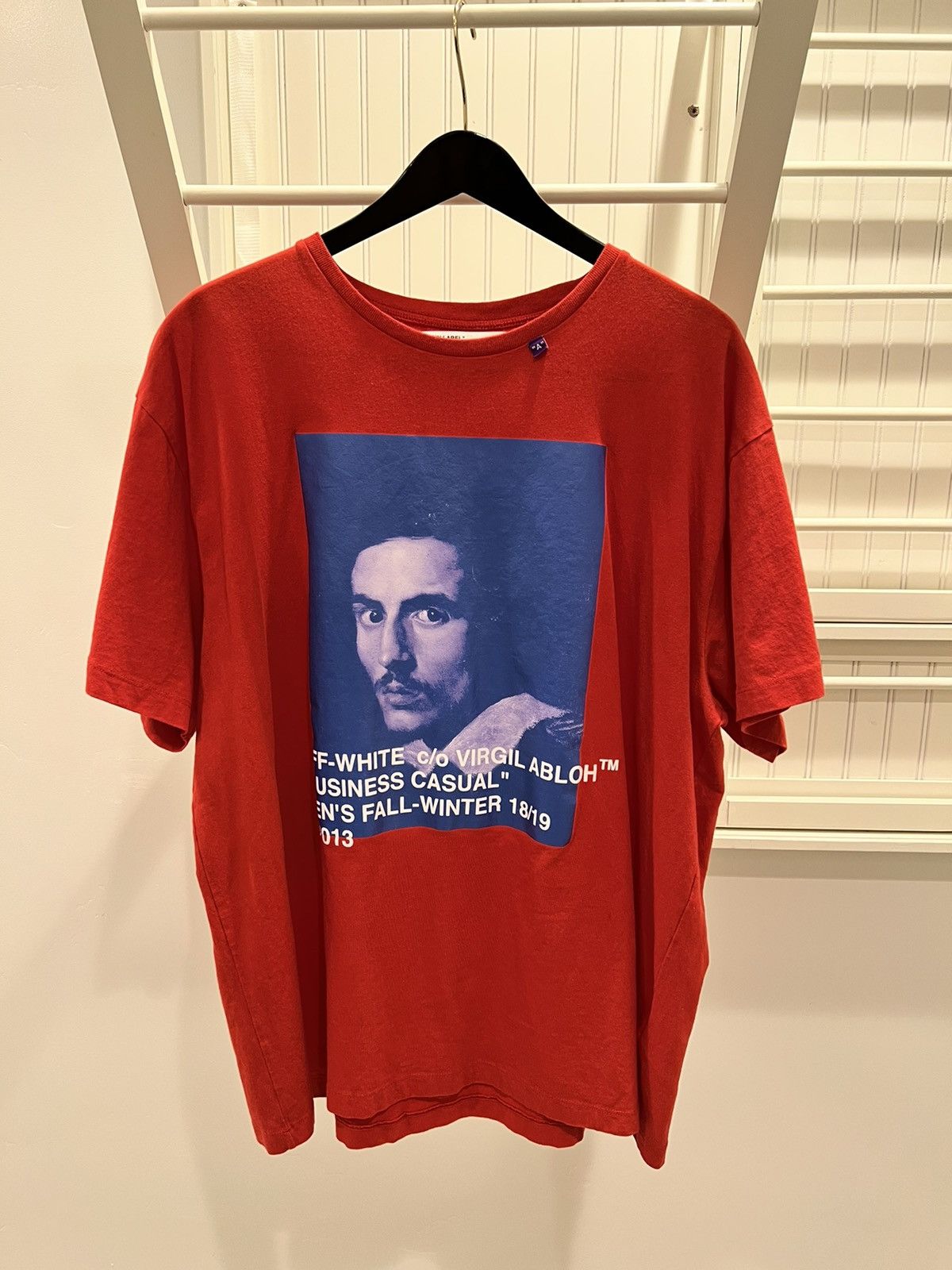 image of Off White X Mca Bernini Business Casual Tee in Red, Men's (Size Large)