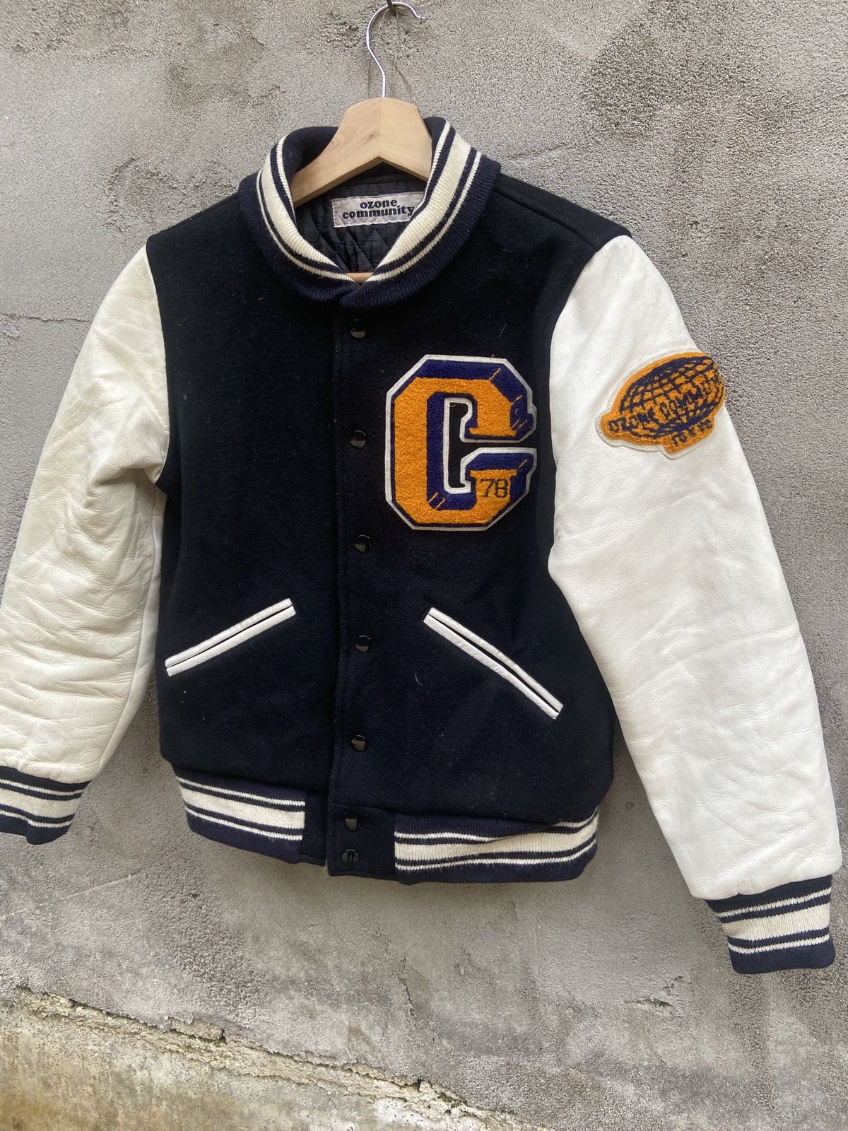Japanese Brand × Vintage Vintage Ozone Community Letterman Varsity Jacket Size US S / EU 44-46 / 1 - 4 Thumbnail